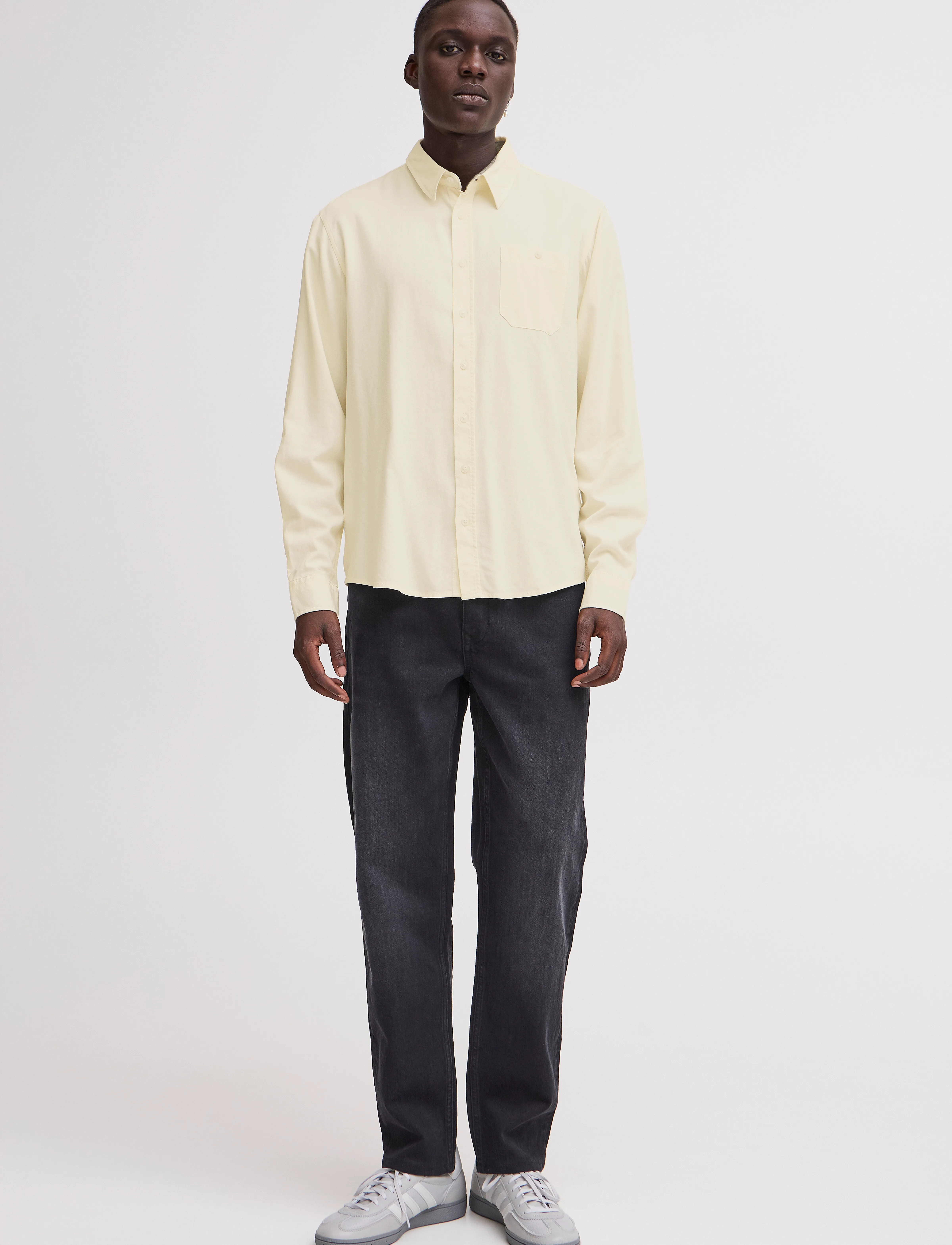 Blend BHBOBBY Shirt - Tøj - SNOW WHITE / yellow