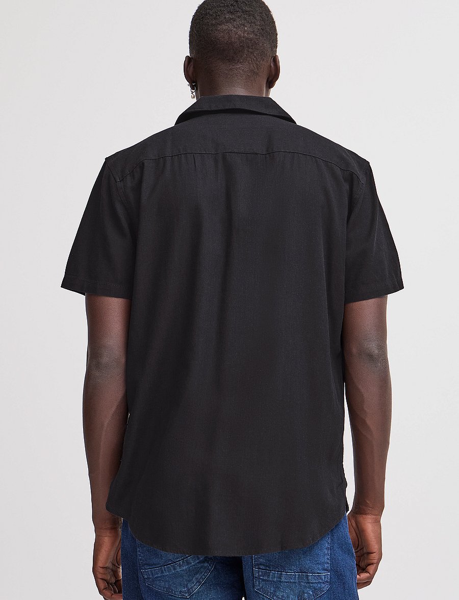 Blend - BHBOBBY Shirt cuba - leinenhemden - black - 3