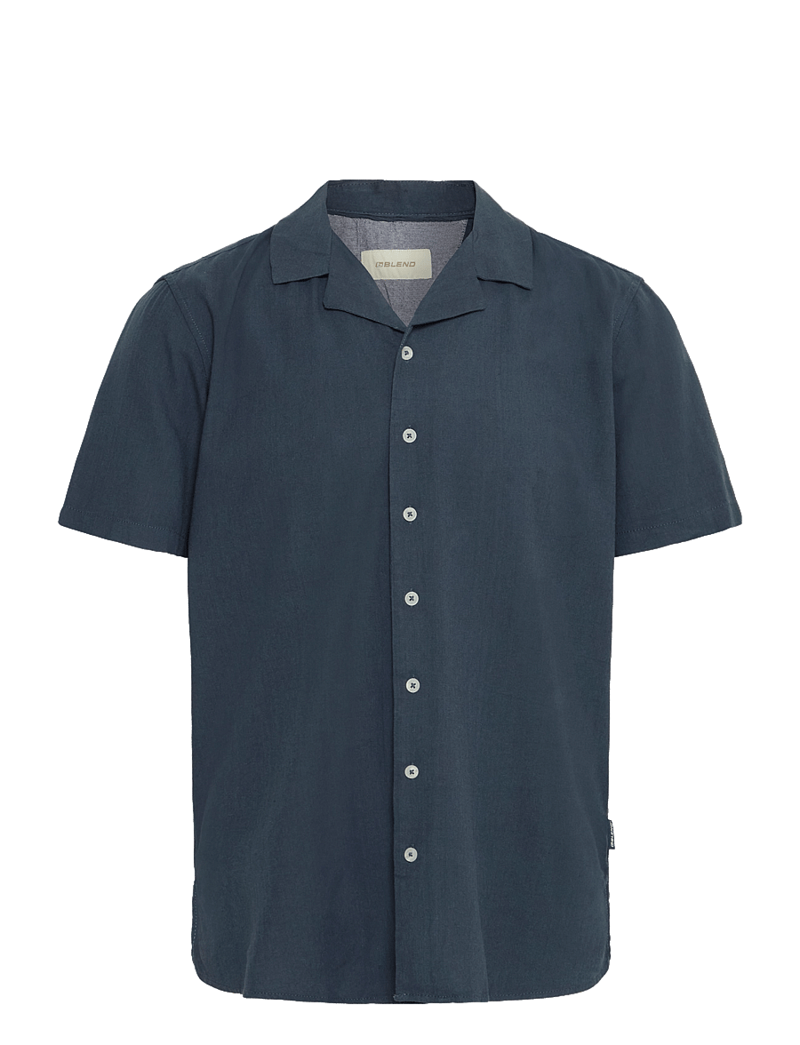 Blend - BHBOBBY Shirt cuba - leinenhemden - dress blues - 1
