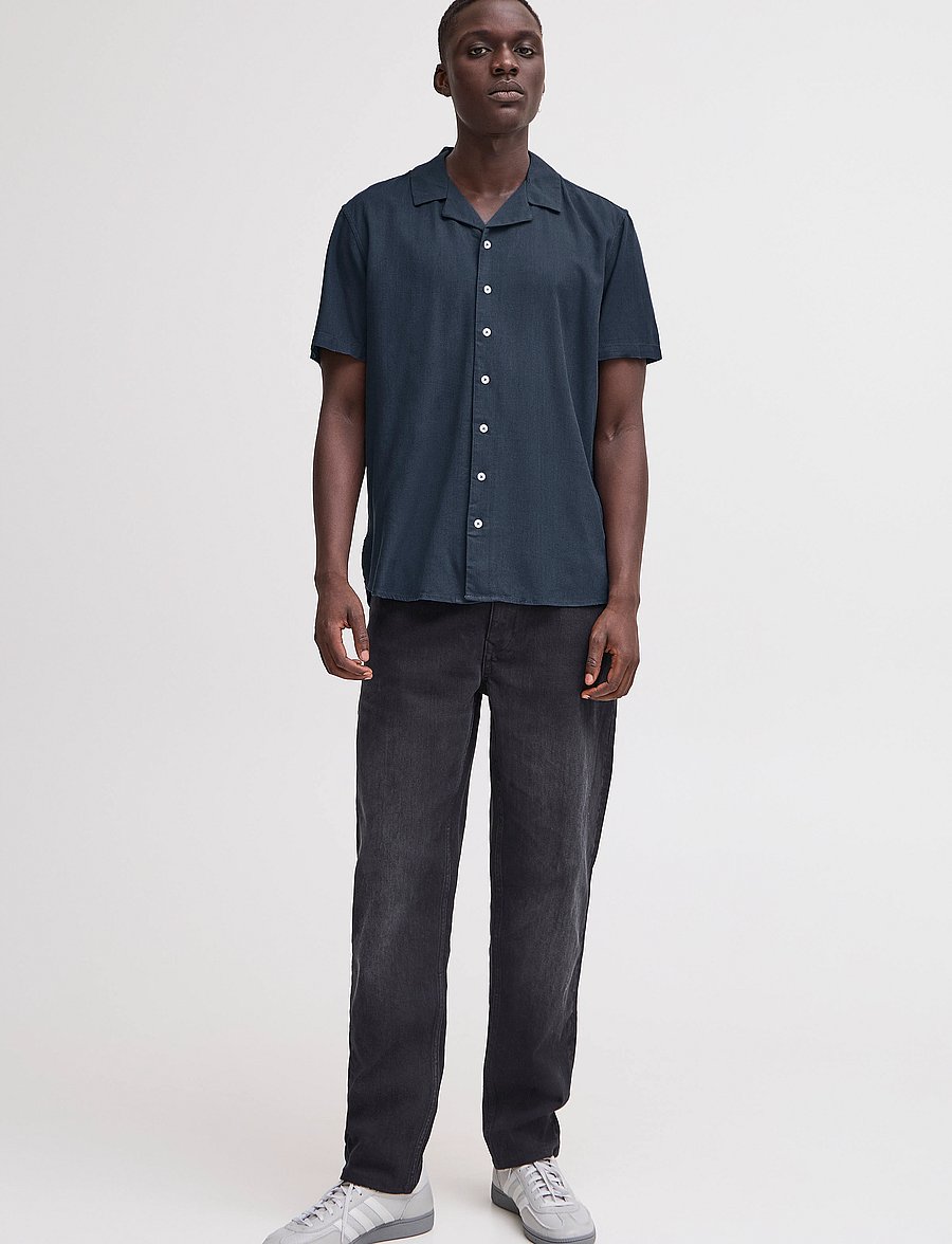 Blend - BHBOBBY Shirt cuba - leinenhemden - dress blues - 0