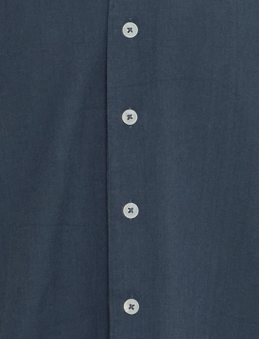 Blend - BHBOBBY Shirt cuba - leinenhemden - dress blues - 5