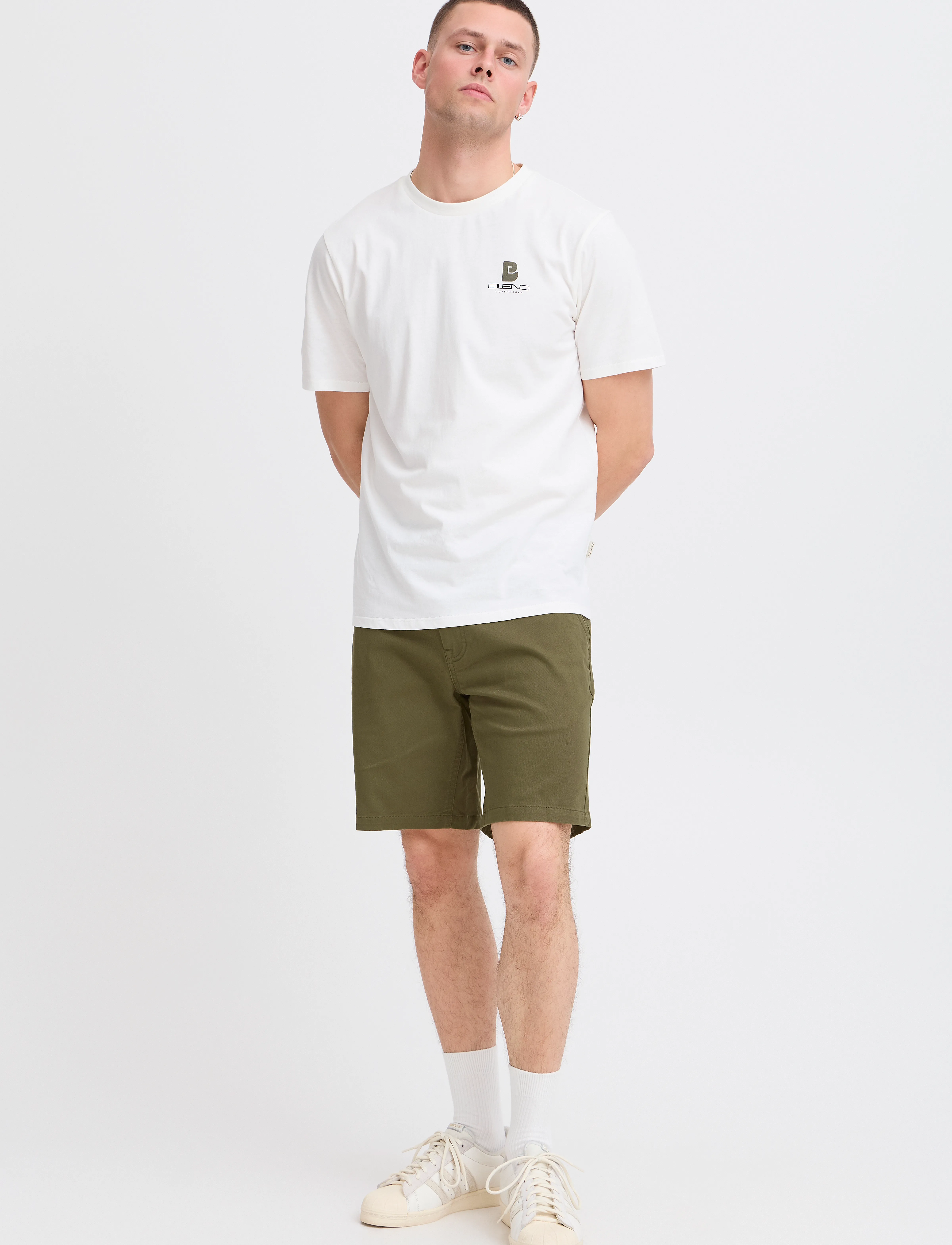 Blend BHEDNAN twill shorts - Kolekcijos - OLIVE NIGHT / green