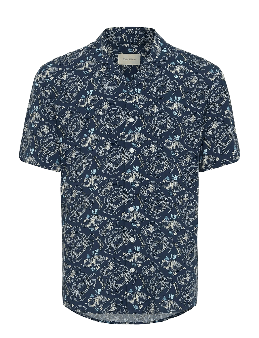 Blend - BHASCOT Shirt - kurzarmhemden - dress blues - 1