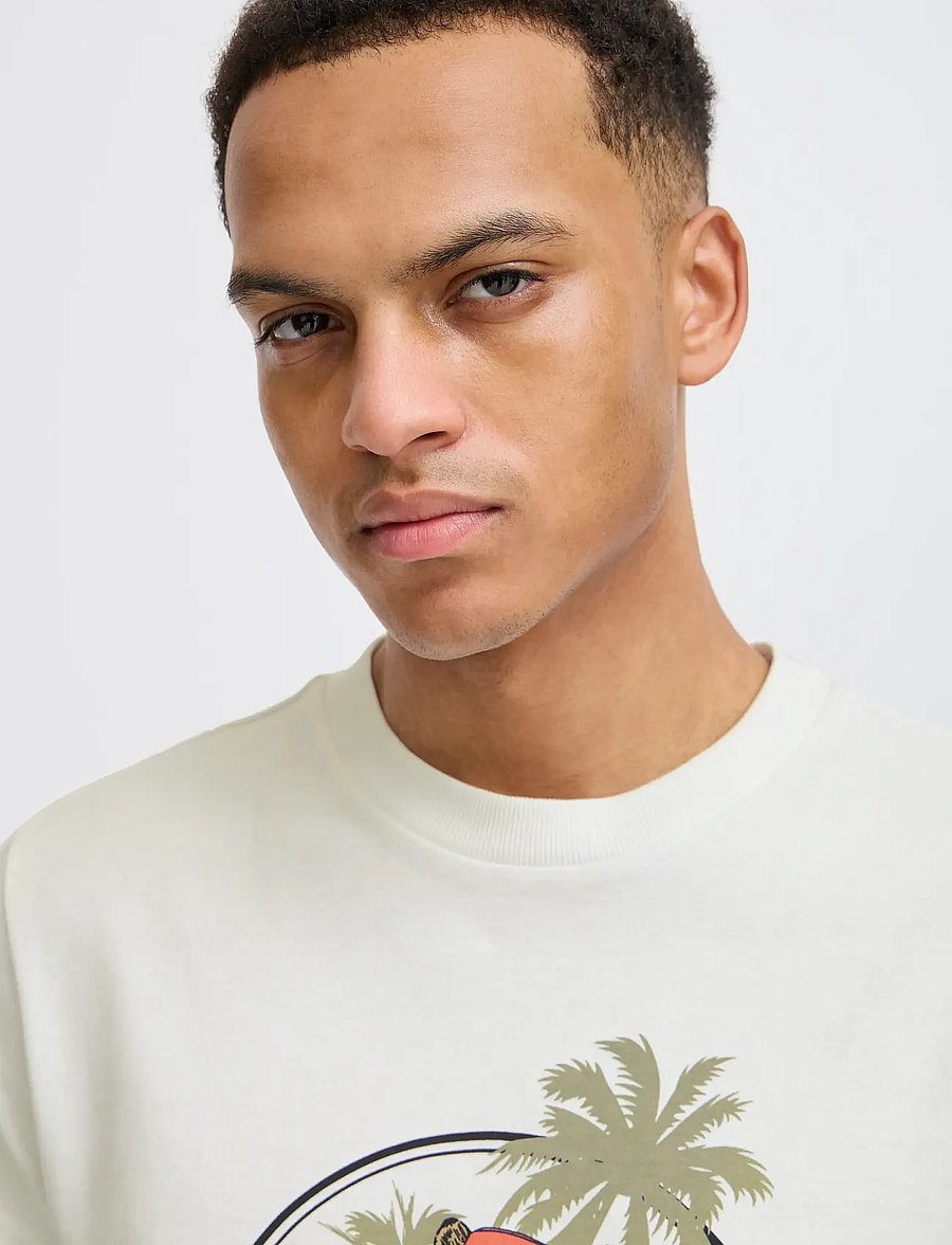 Blend - BHJERRON tee - kurzärmelige t-shirts - white bear - 4