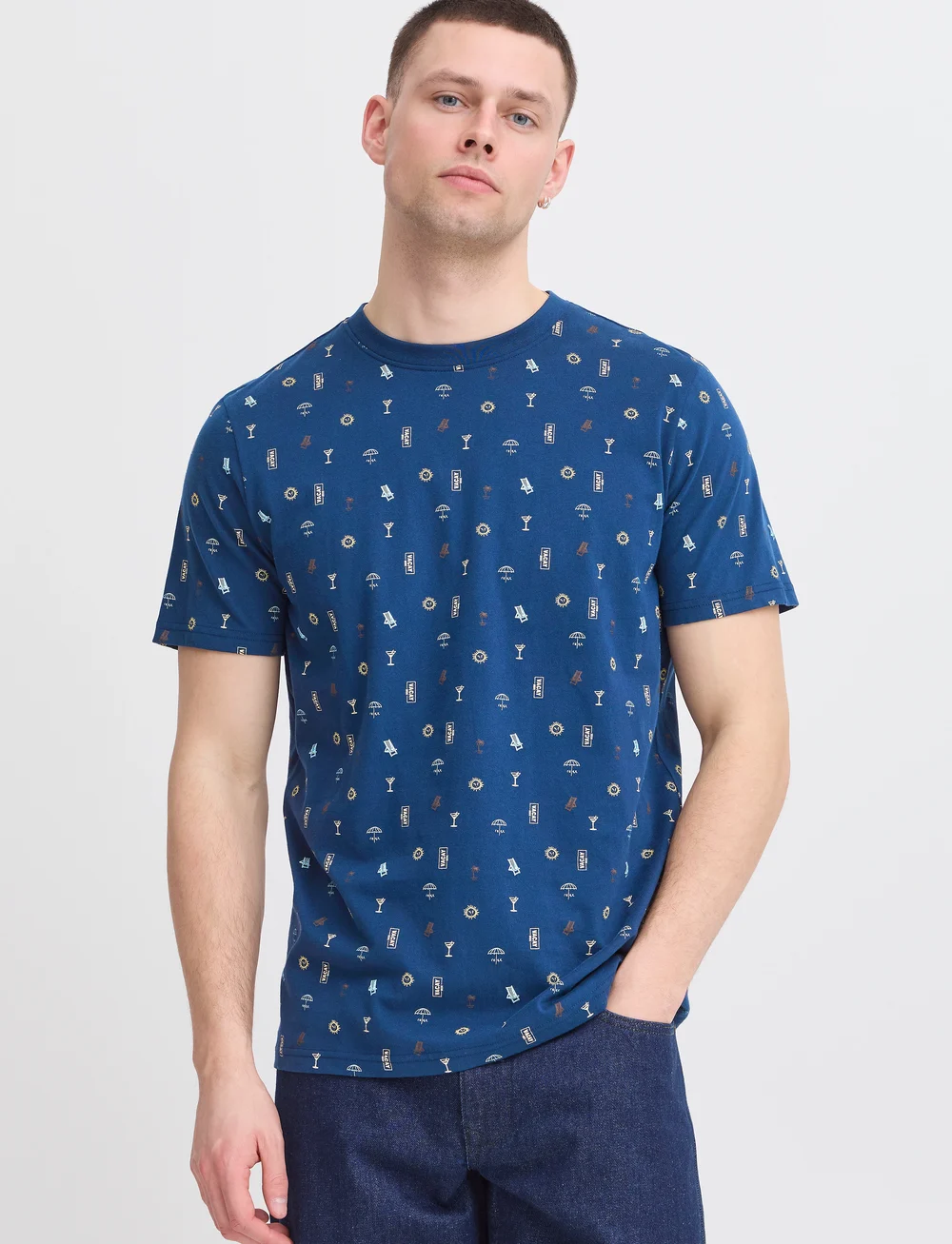 Blend - BHJERG tee - kortärmade t-shirts - dress blues - 3