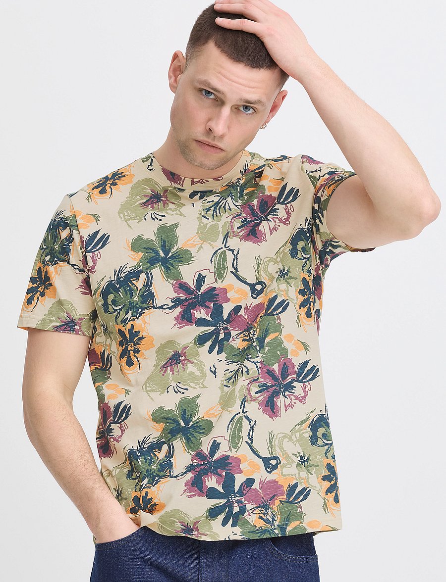 Blend - BHJEMO tee - kortærmede skjorter - bleached sand - 4