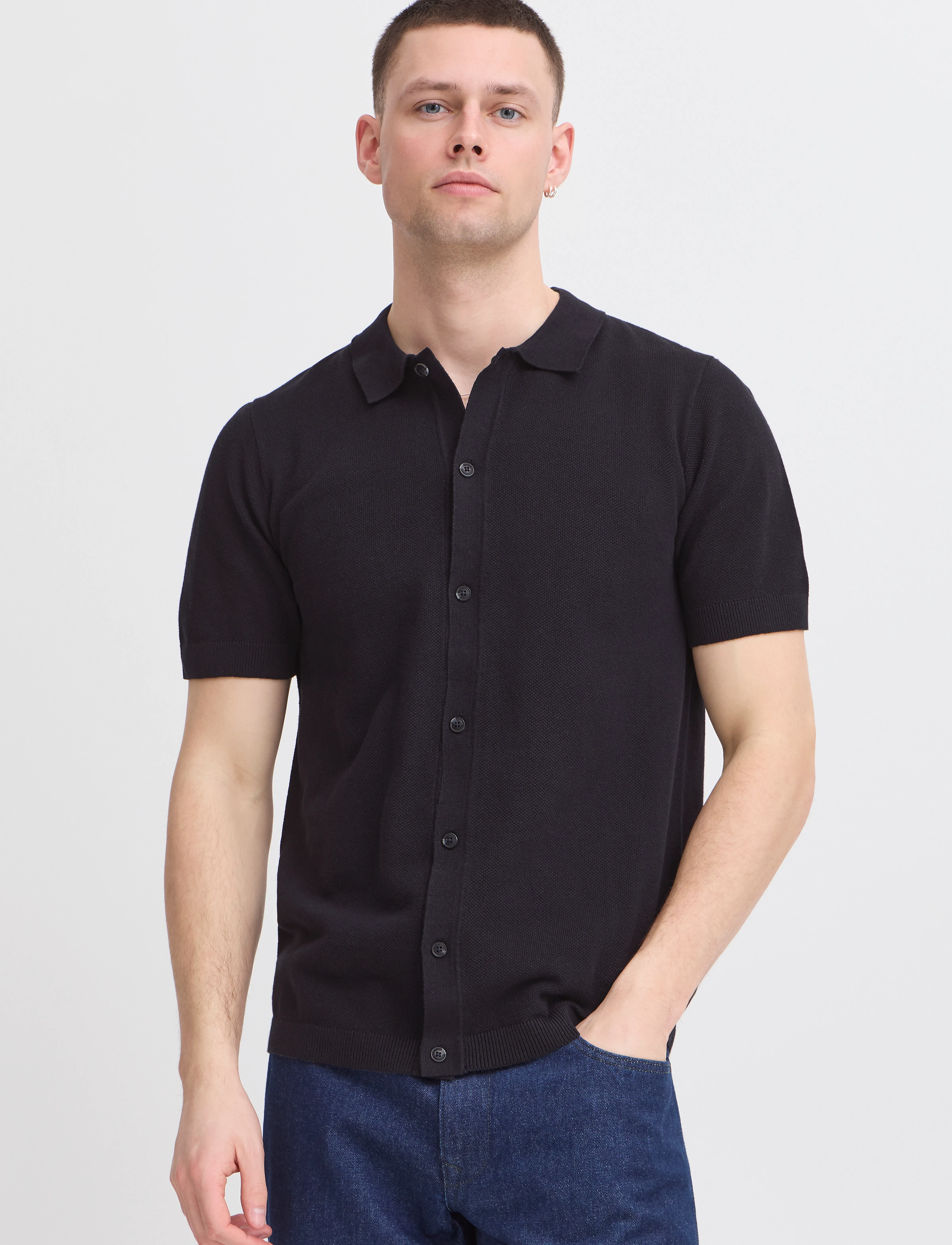 Blend - BHALON Pullover - kurzarmhemden - black - 4