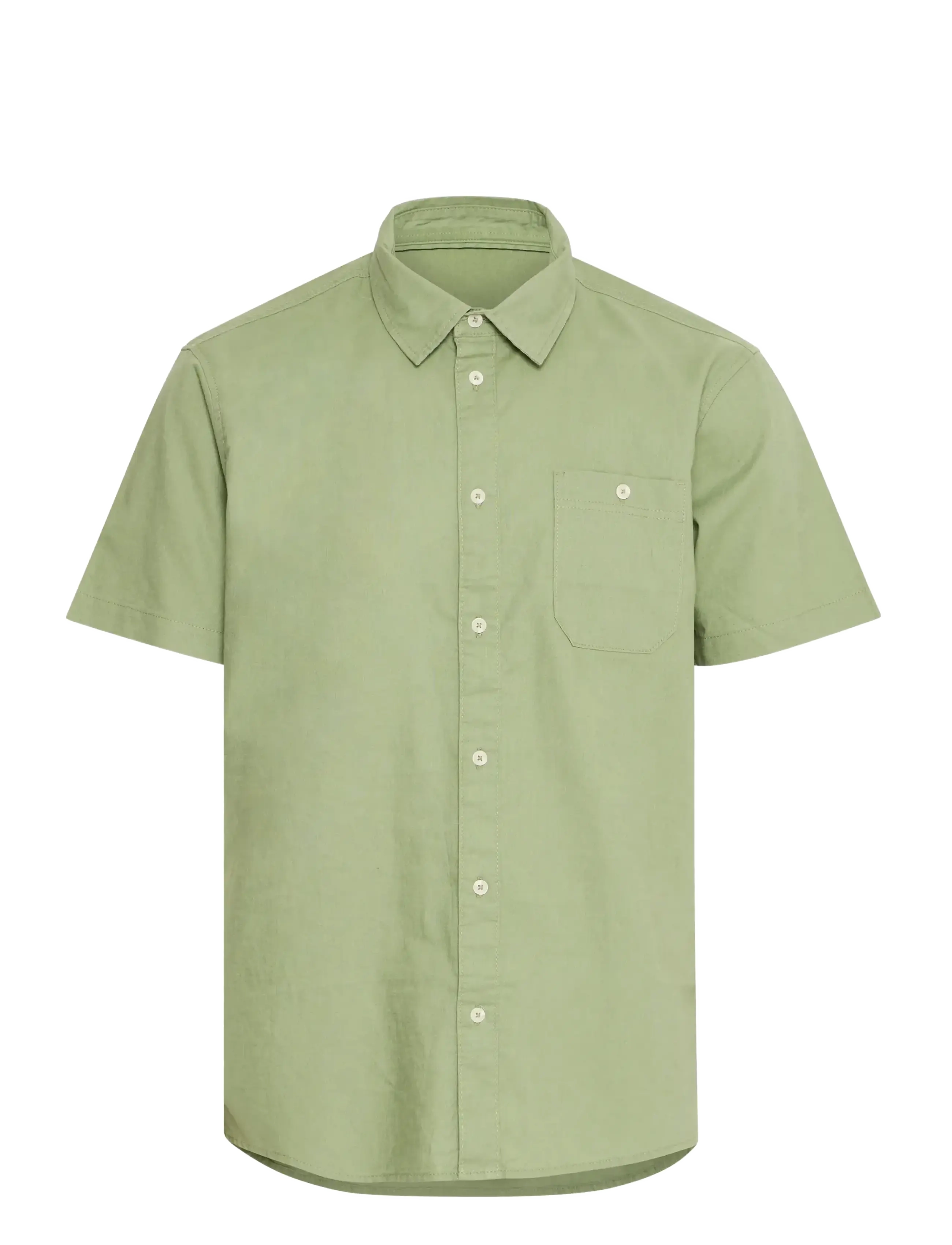Blend BHBAY linen SS shirt PP NOOS - Hørskjorter - OIL GREEN / green