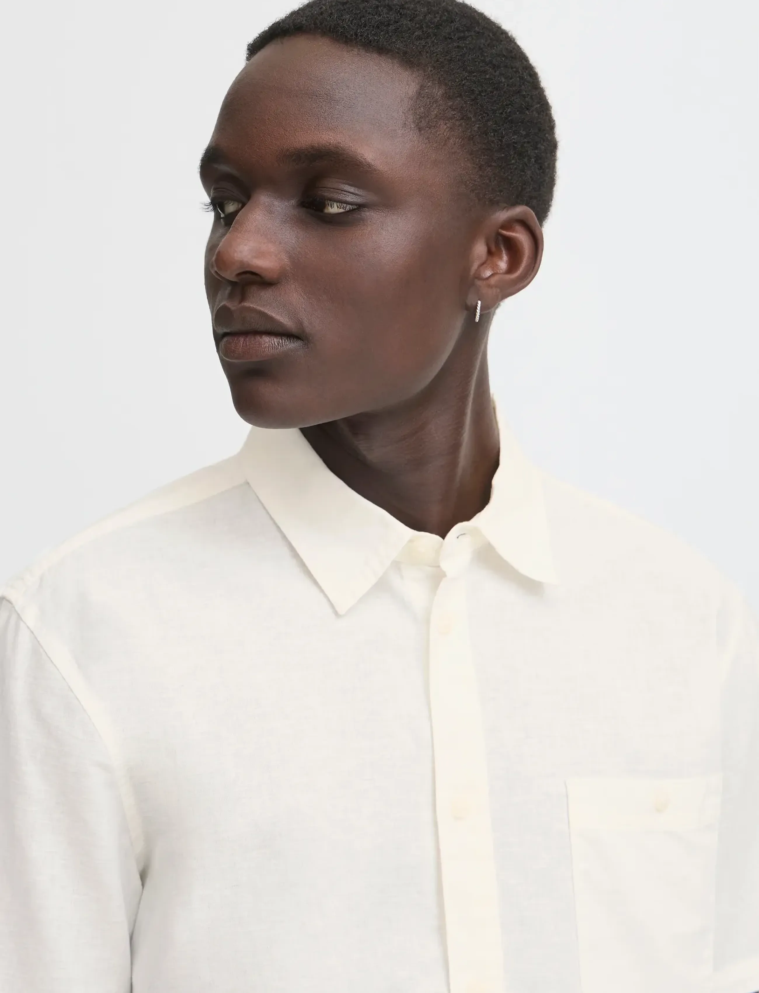 Blend - BHBAY linen SS shirt PP NOOS - leinenhemden - snow white - 4