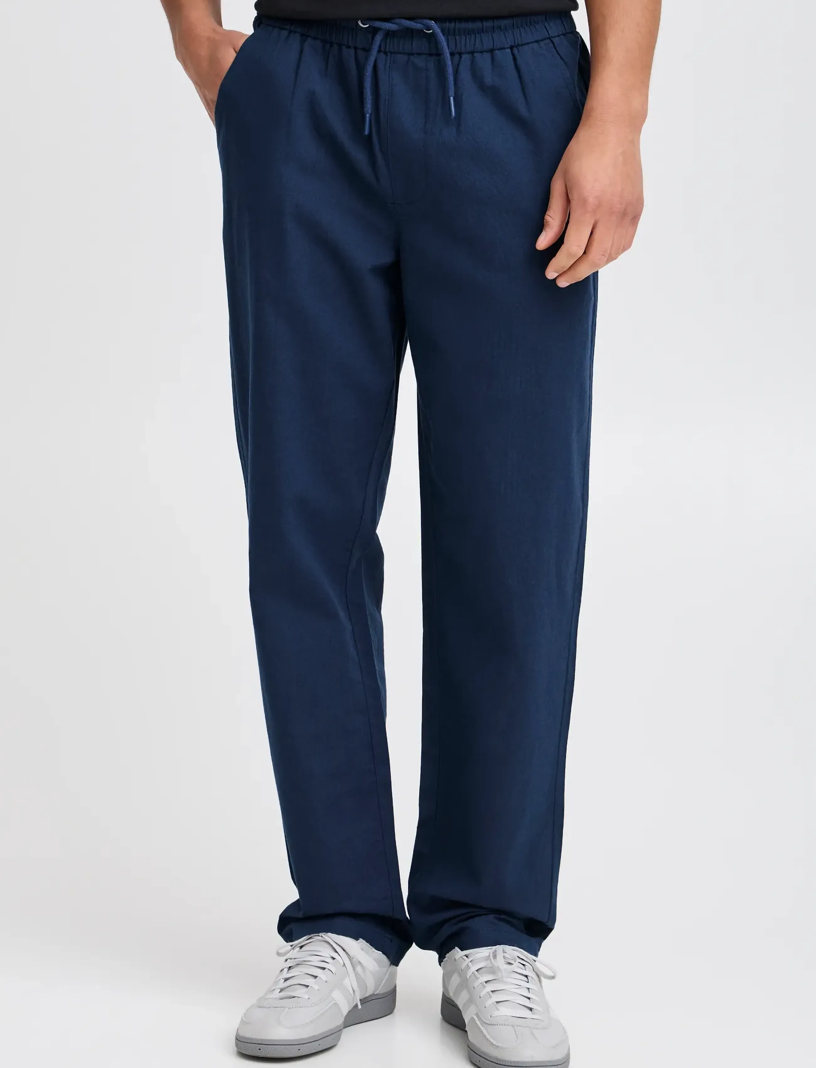 Blend - BHBAY linen Pants PP NOOS - hørbukser - dress blues - 5