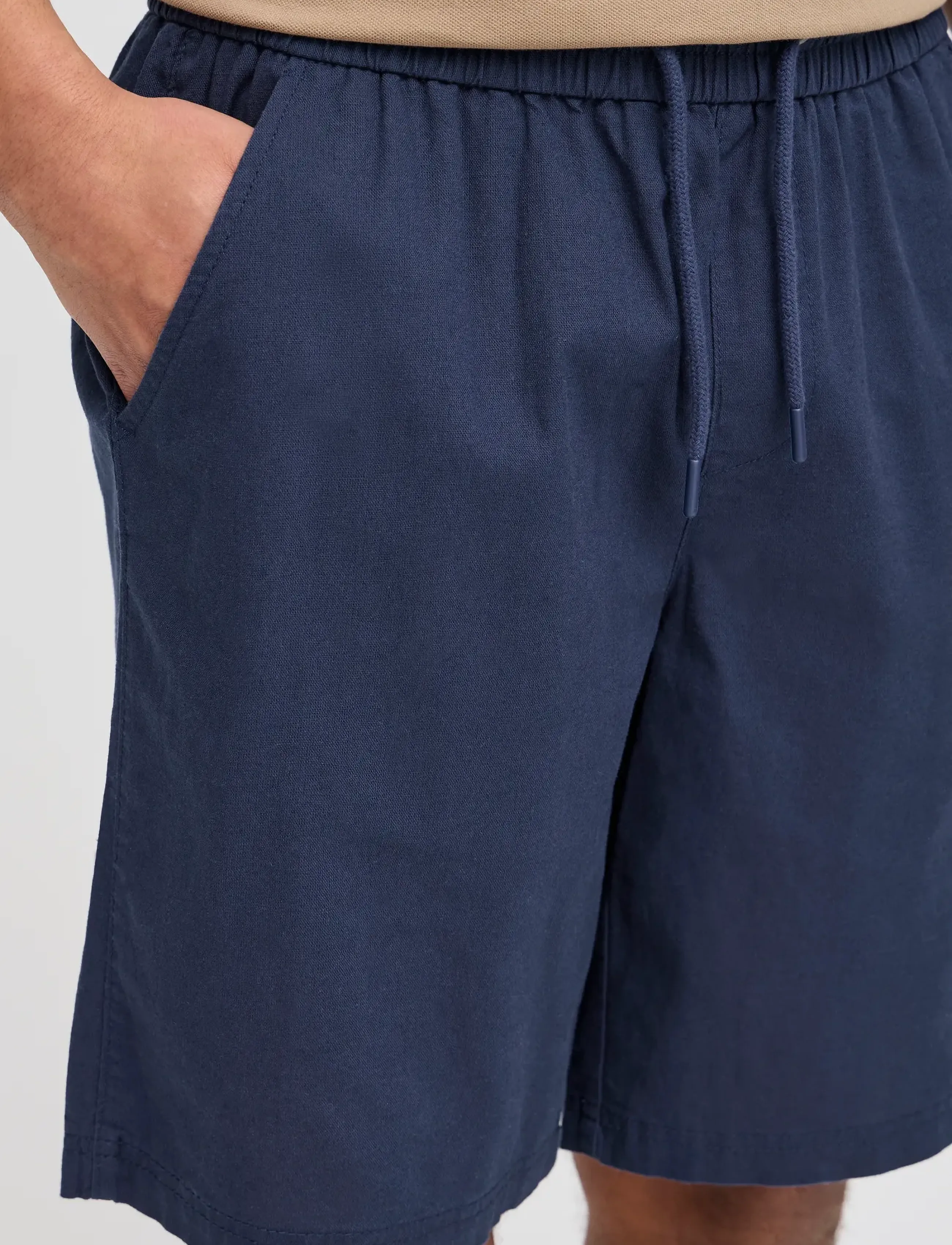 Blend - BHBAY linen Shorts PP NOOS - laveste priser - dress blues - 4