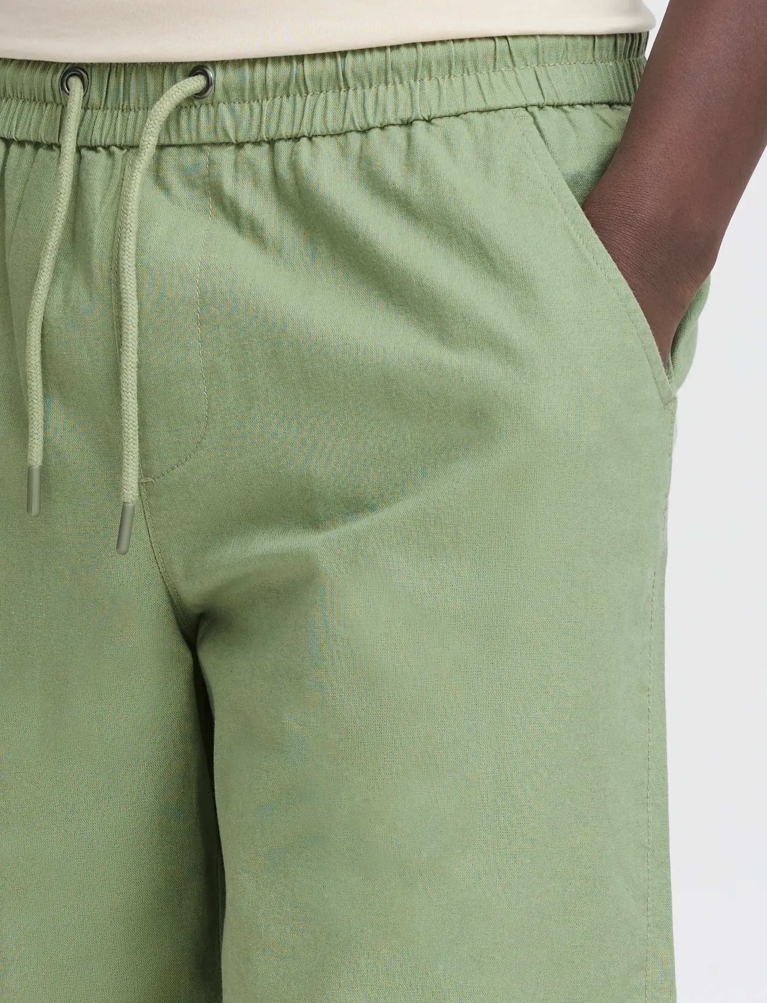 Blend - BHBAY linen Shorts PP NOOS - linneshorts - oil green - 4