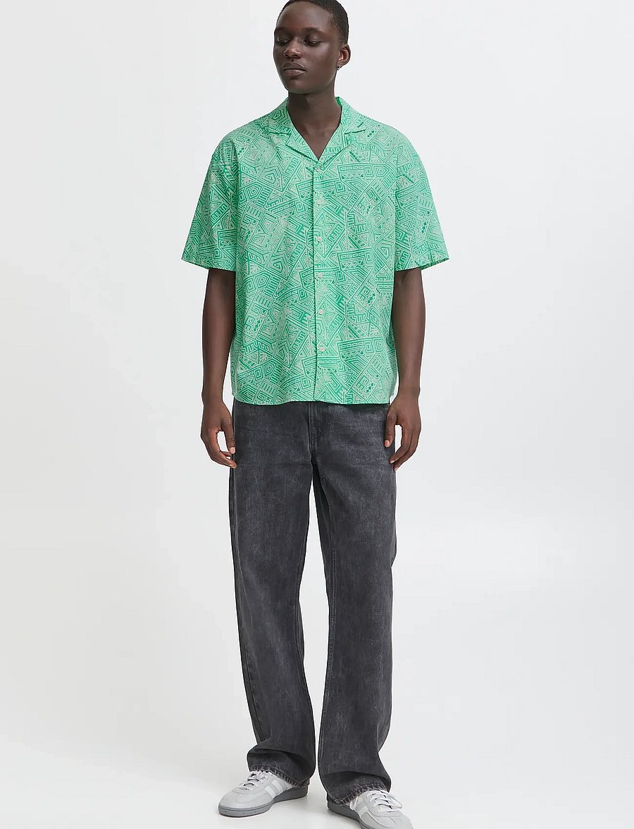Blend - BHBAS Shirt - mønstrede skjorter - ming green - 0
