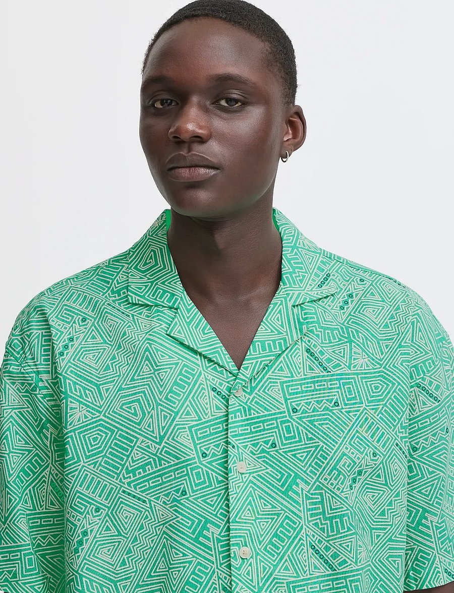 Blend - BHBAS Shirt - mønstrede skjorter - ming green - 4