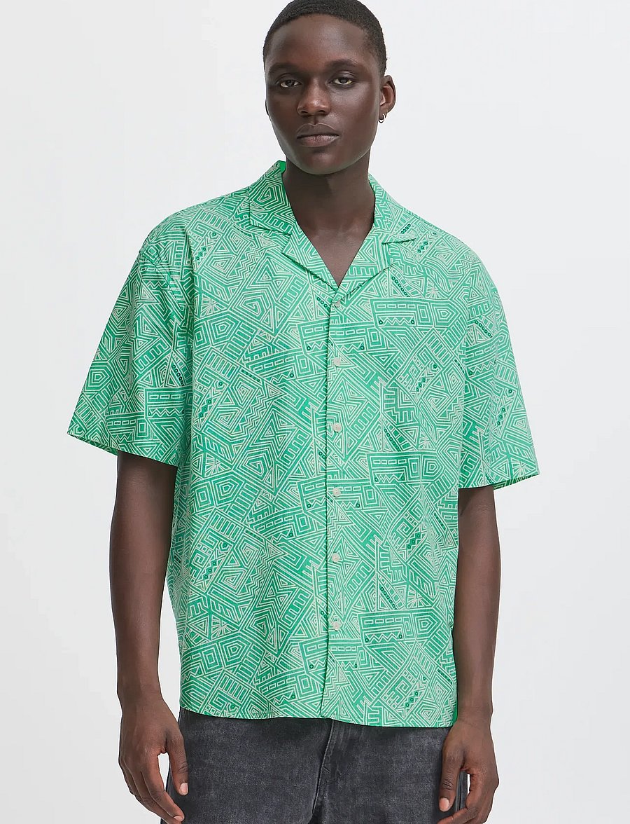 Blend - BHBAS Shirt - mønstrede skjorter - ming green - 5