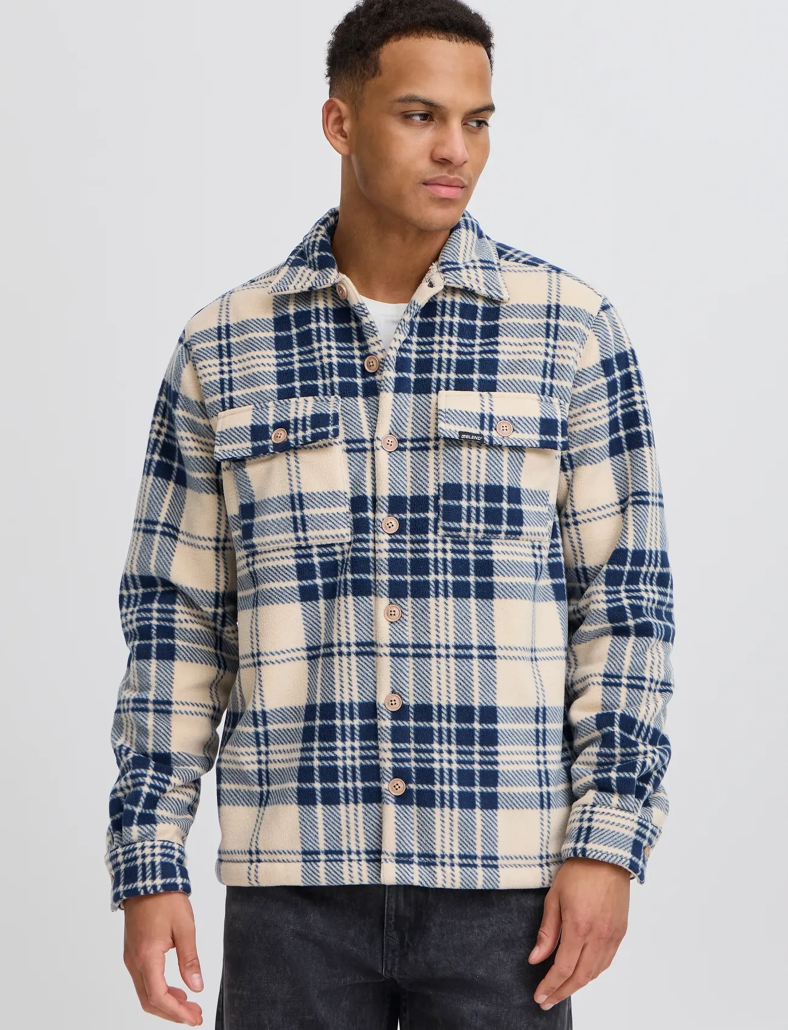 Blend - BHBAKI Shirt - flaneliniai marškiniai - dress blues - 4