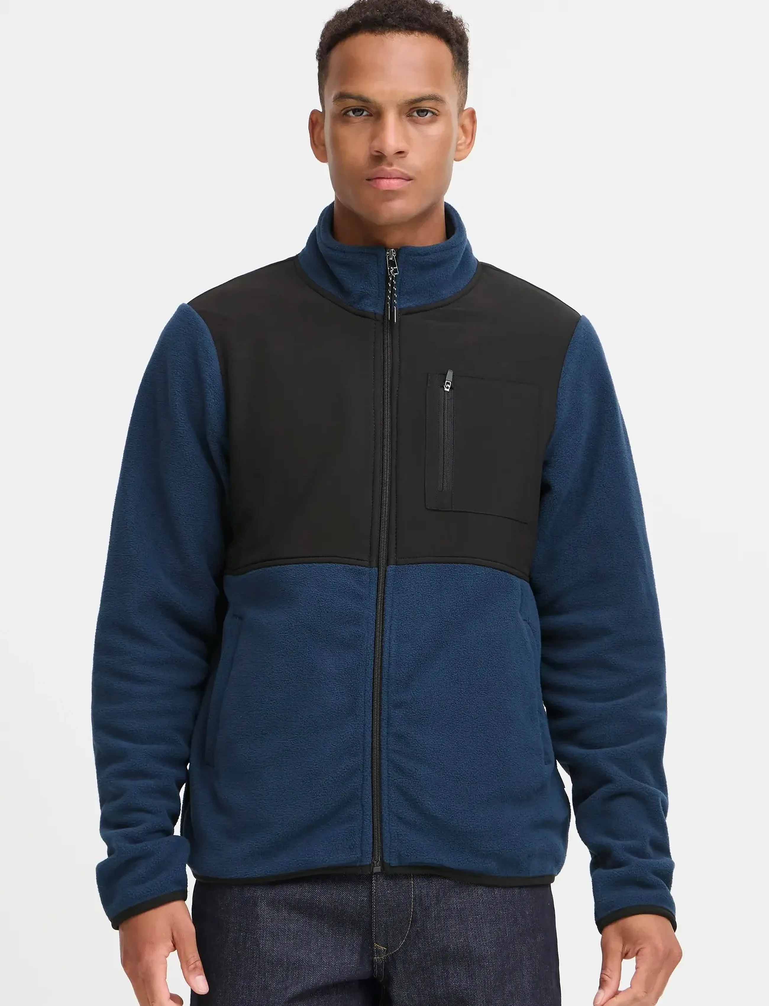 Blend - BHMARIO Sweatshirt zipp thru - kolleksjoner - dress blues - 4