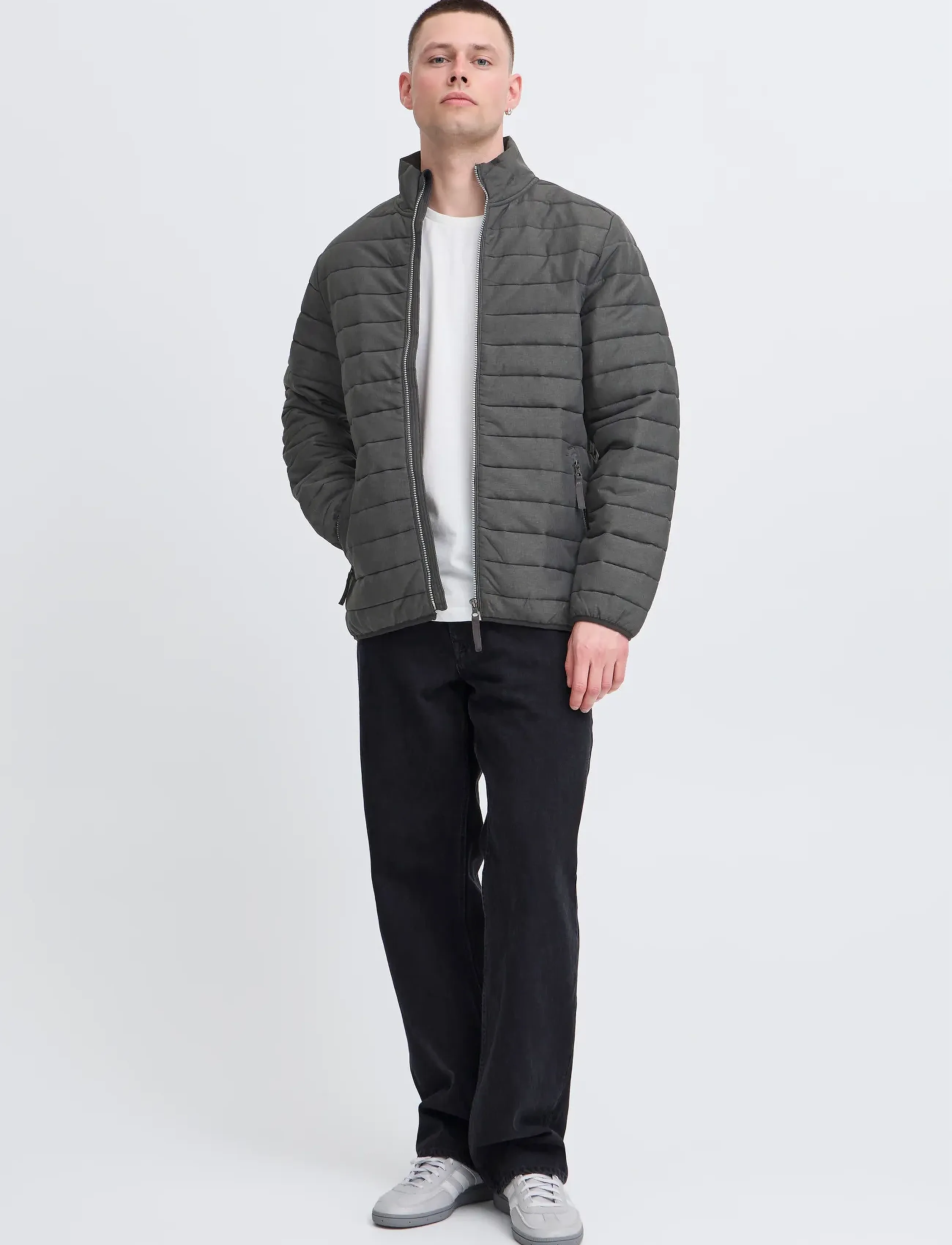 Blend BHEDMAR puffer with stand collar - Dunjakker - BLACK MELANGE / grey