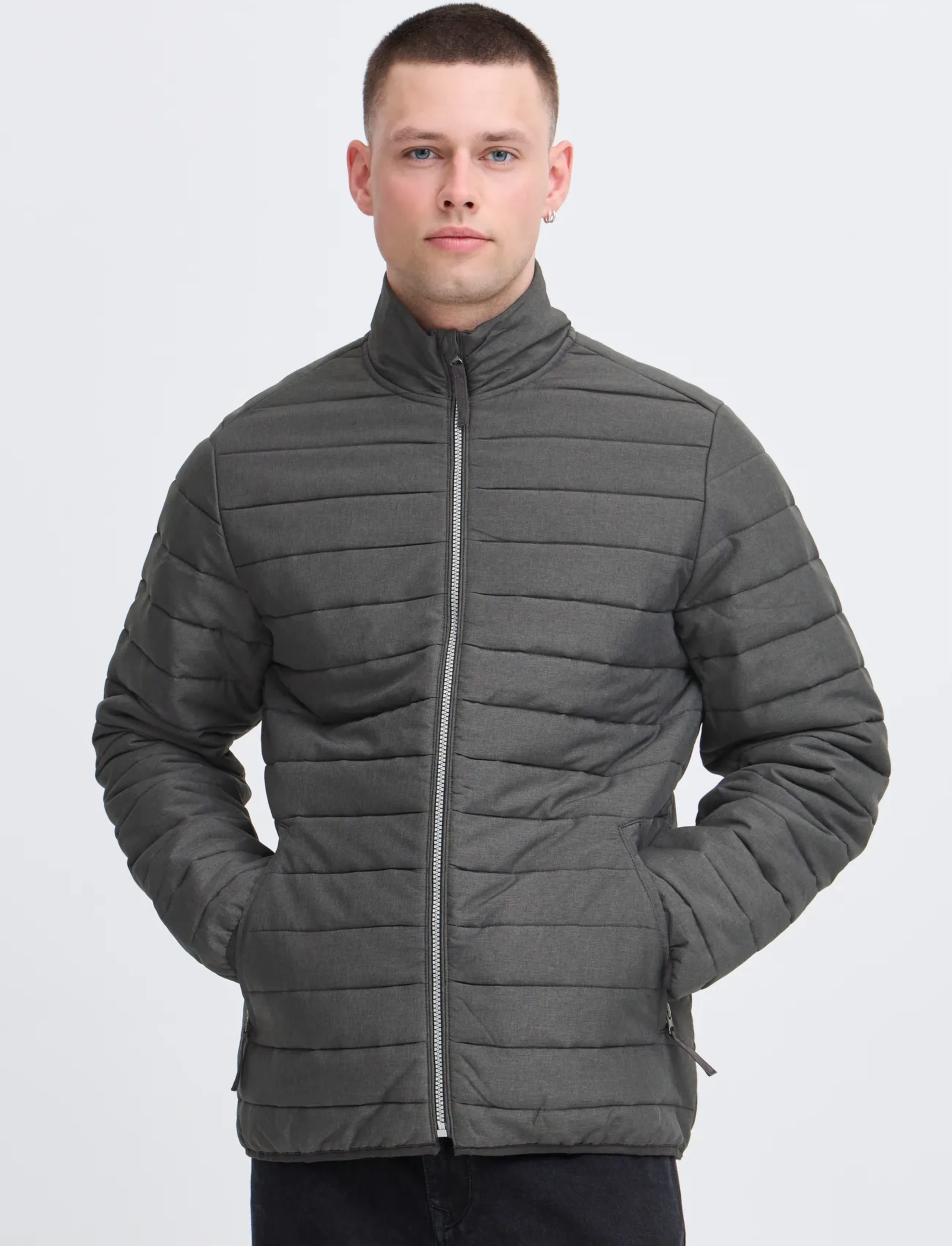 Blend - BHEDMAR puffer with stand collar - vinterjakker - black melange - 4