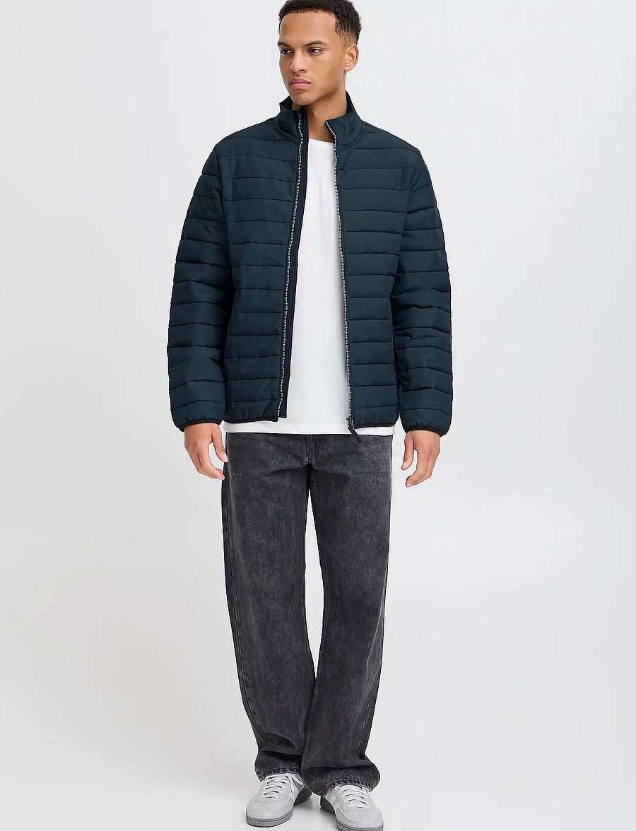 Blend - BHEDMAR puffer with stand collar - fôrede jakker - dress blue melange - 0
