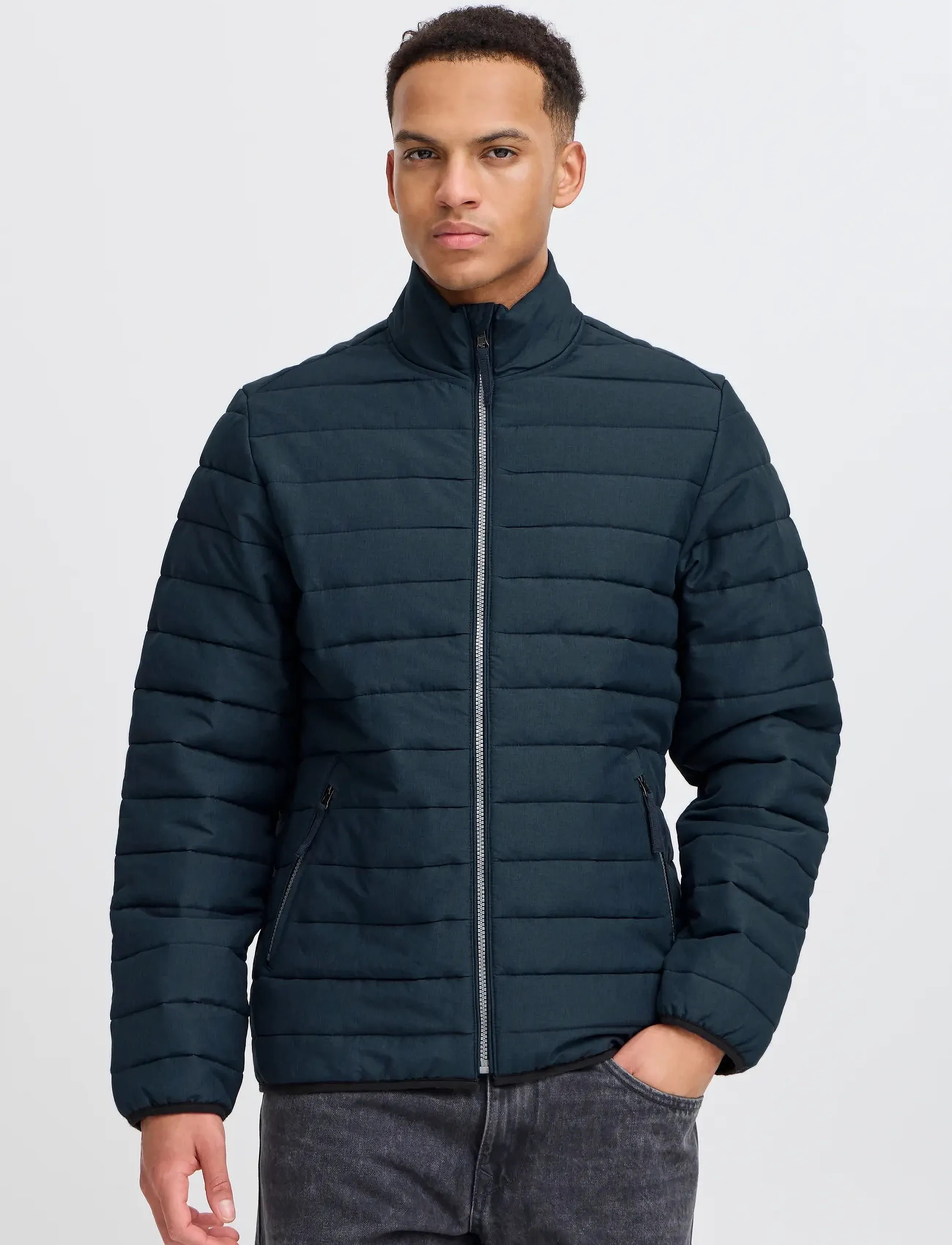 Blend - BHEDMAR puffer with stand collar - winter jackets - dress blue melange - 4