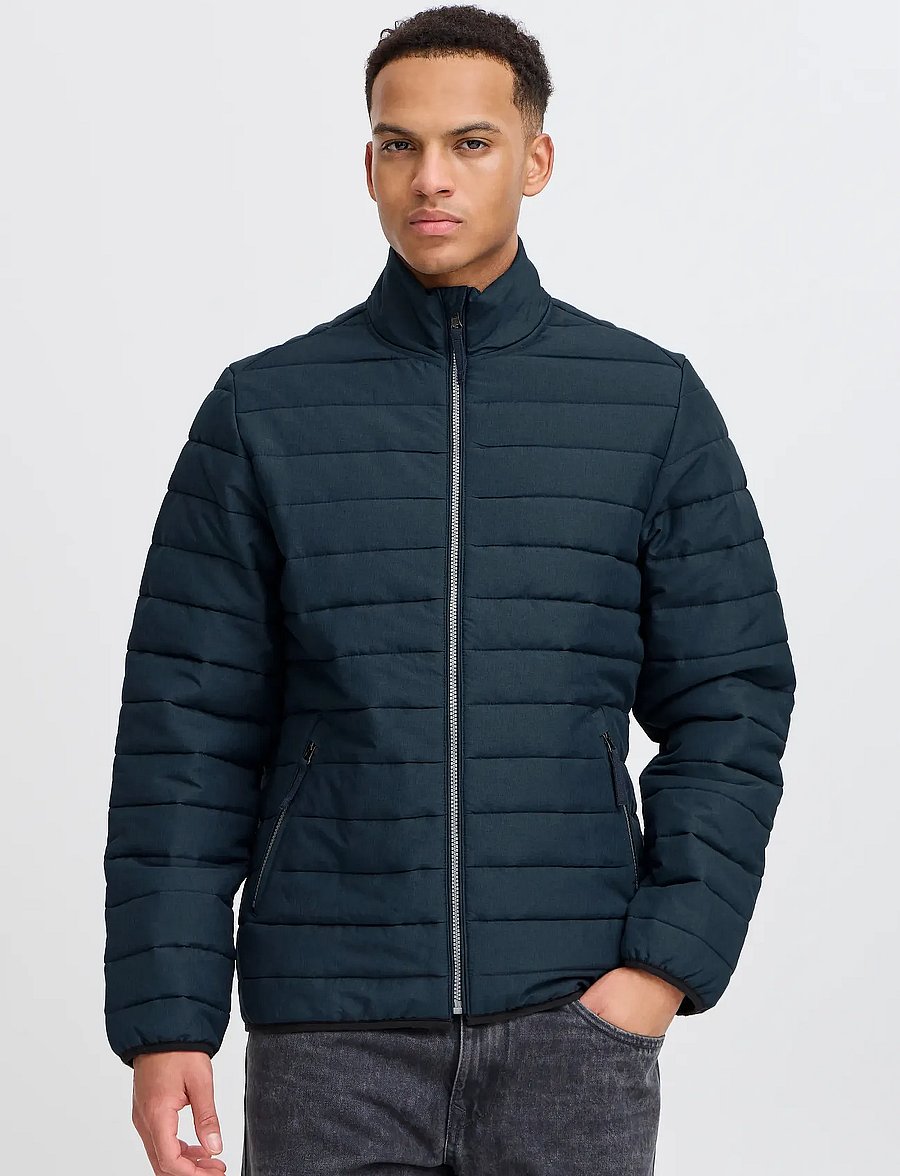 Blend - BHEDMAR puffer with stand collar - fôrede jakker - dress blue melange - 4