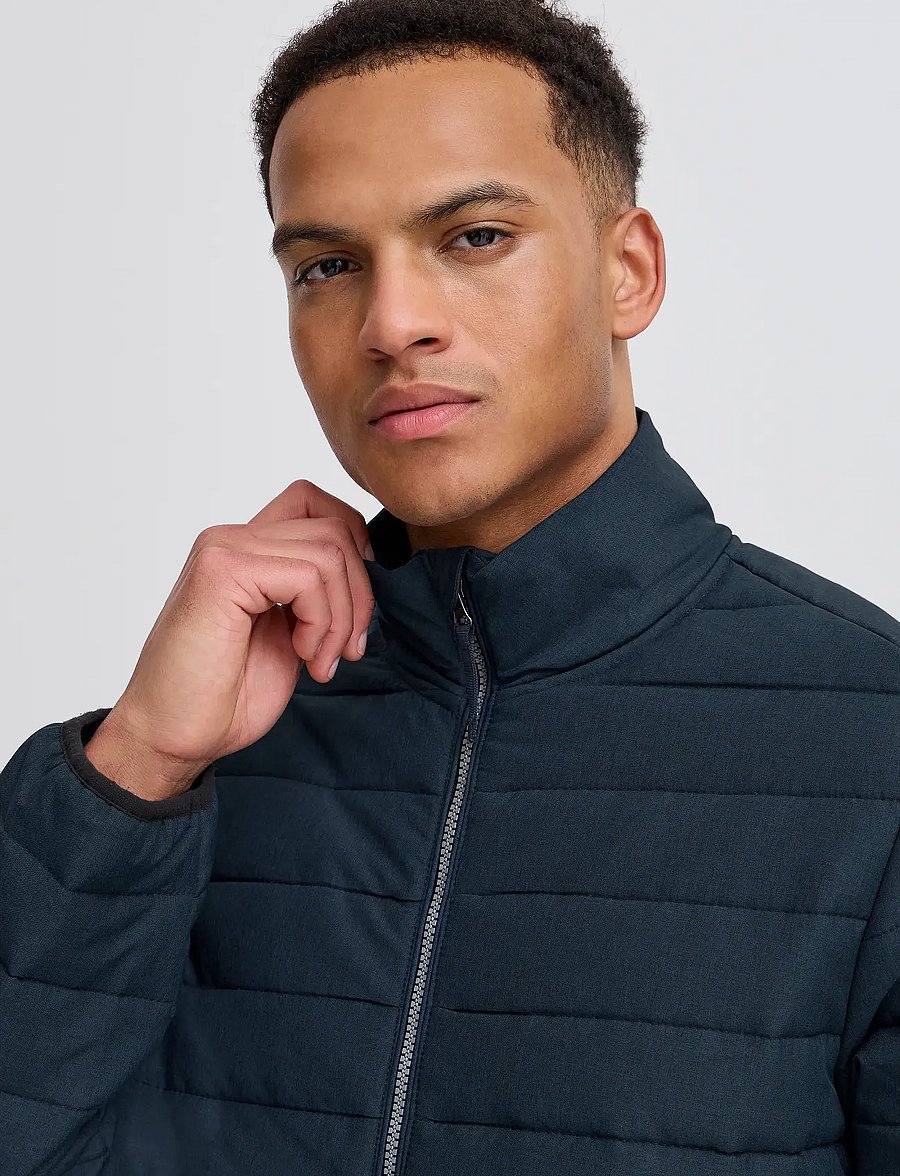 Blend - BHEDMAR puffer with stand collar - fôrede jakker - dress blue melange - 5