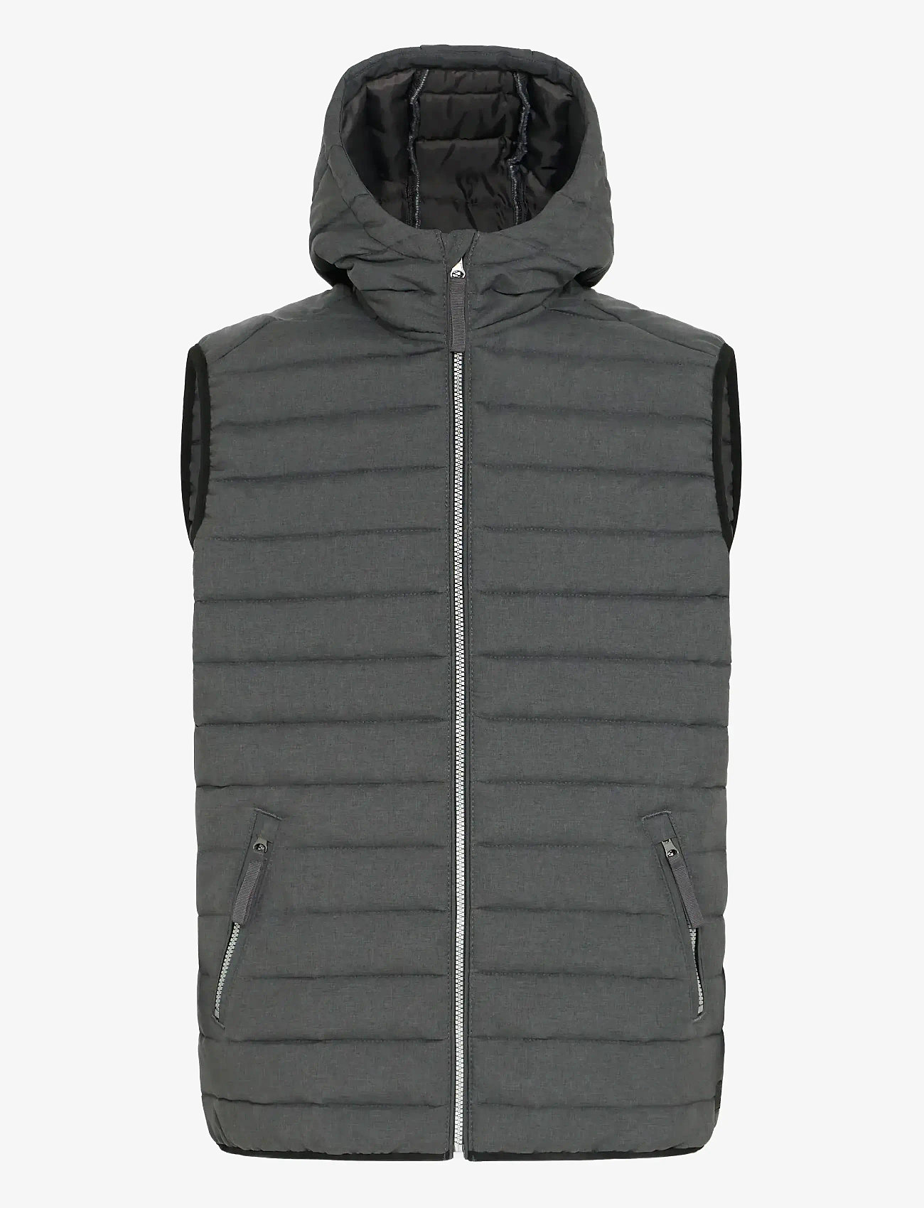 Blend - BHEDMAR vest with hood - västar - black melange - 1