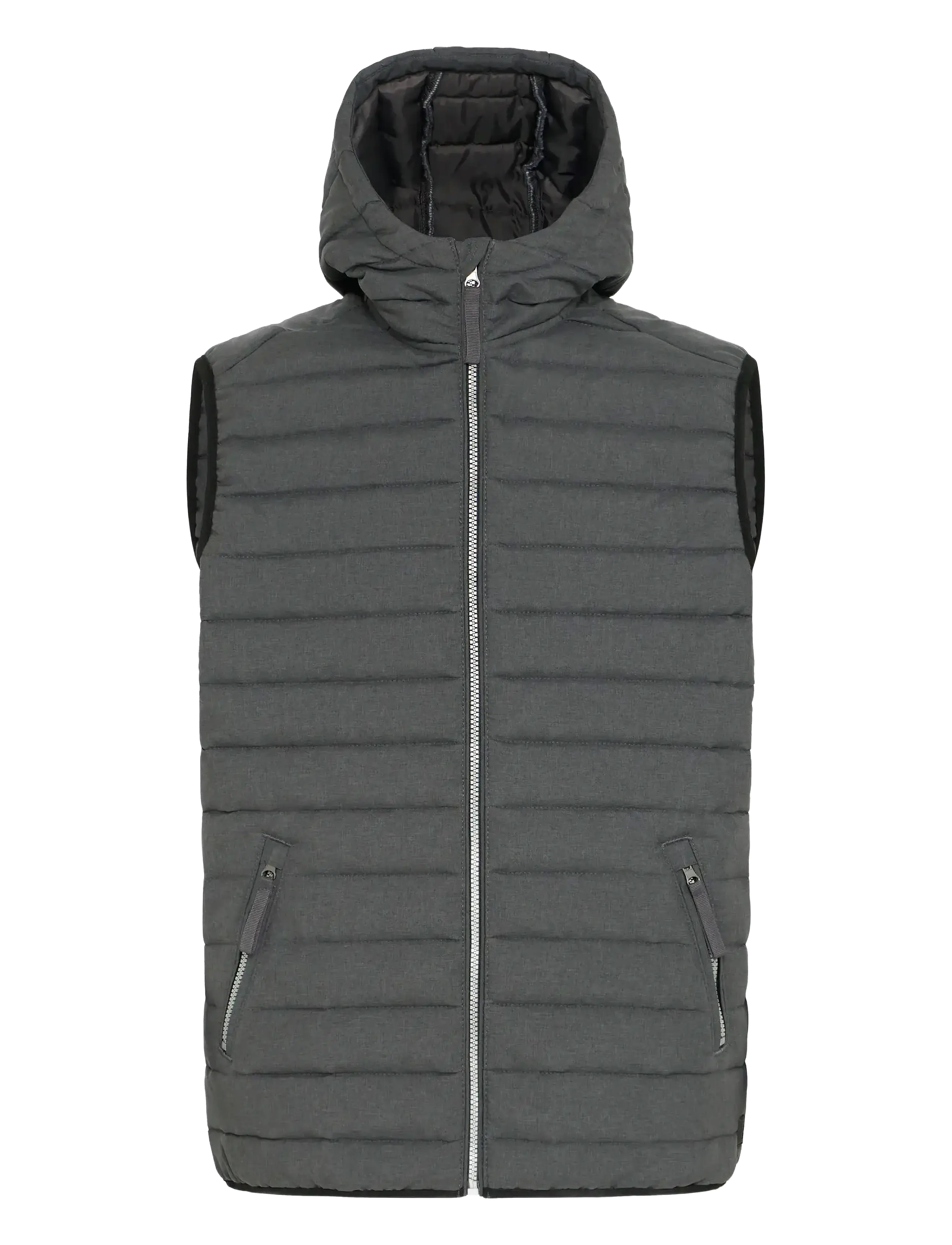 Blend BHEDMAR vest with hood - Blend - BLACK MELANGE / grey