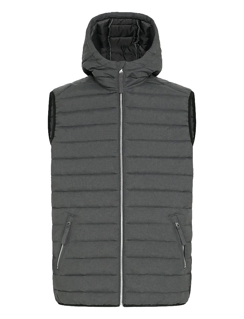 Blend - BHEDMAR vest with hood - västar - black melange - 1