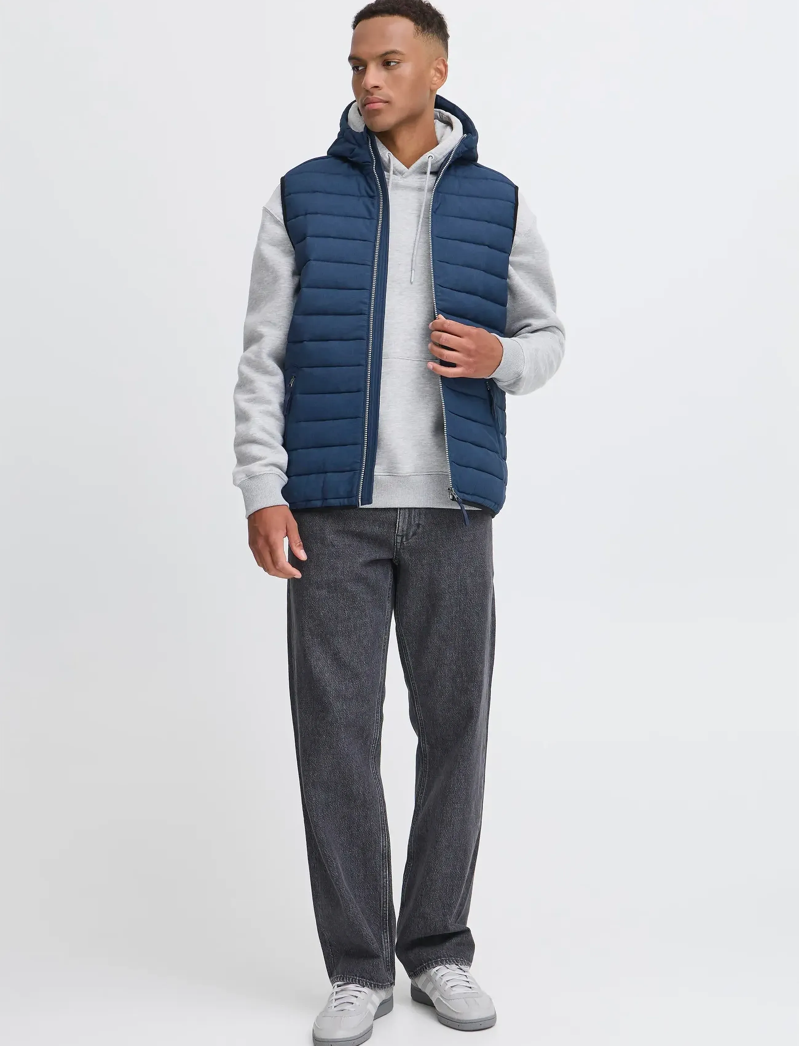 Blend Bhedmar Vest With Hood, M, Navy, Overtøj > Veste, Herre