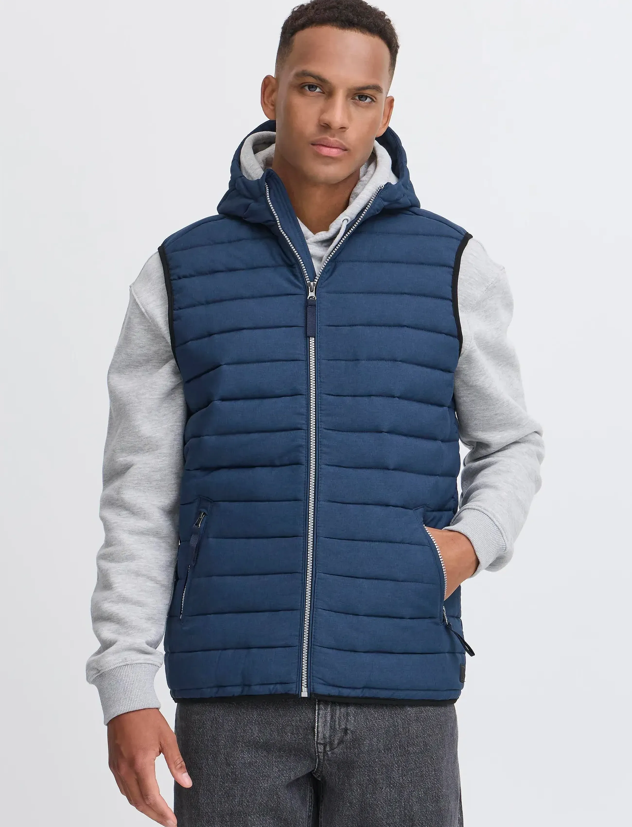 Blend - BHEDMAR vest with hood - westen - dress blue melange - 4