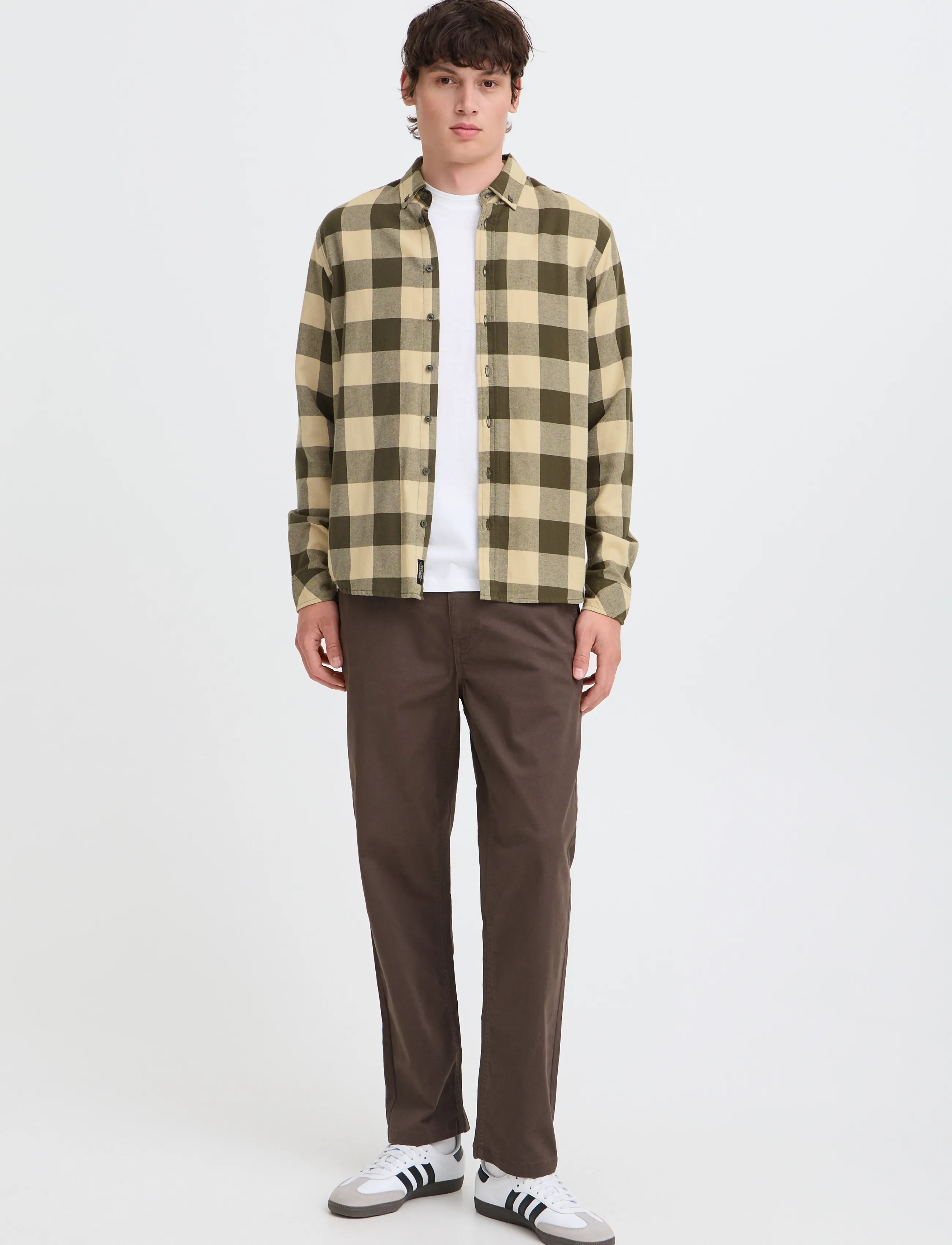Blend Bhbuster Shirt Noos, S, Shirts, Beige - Checkered Shirt, Männerswear