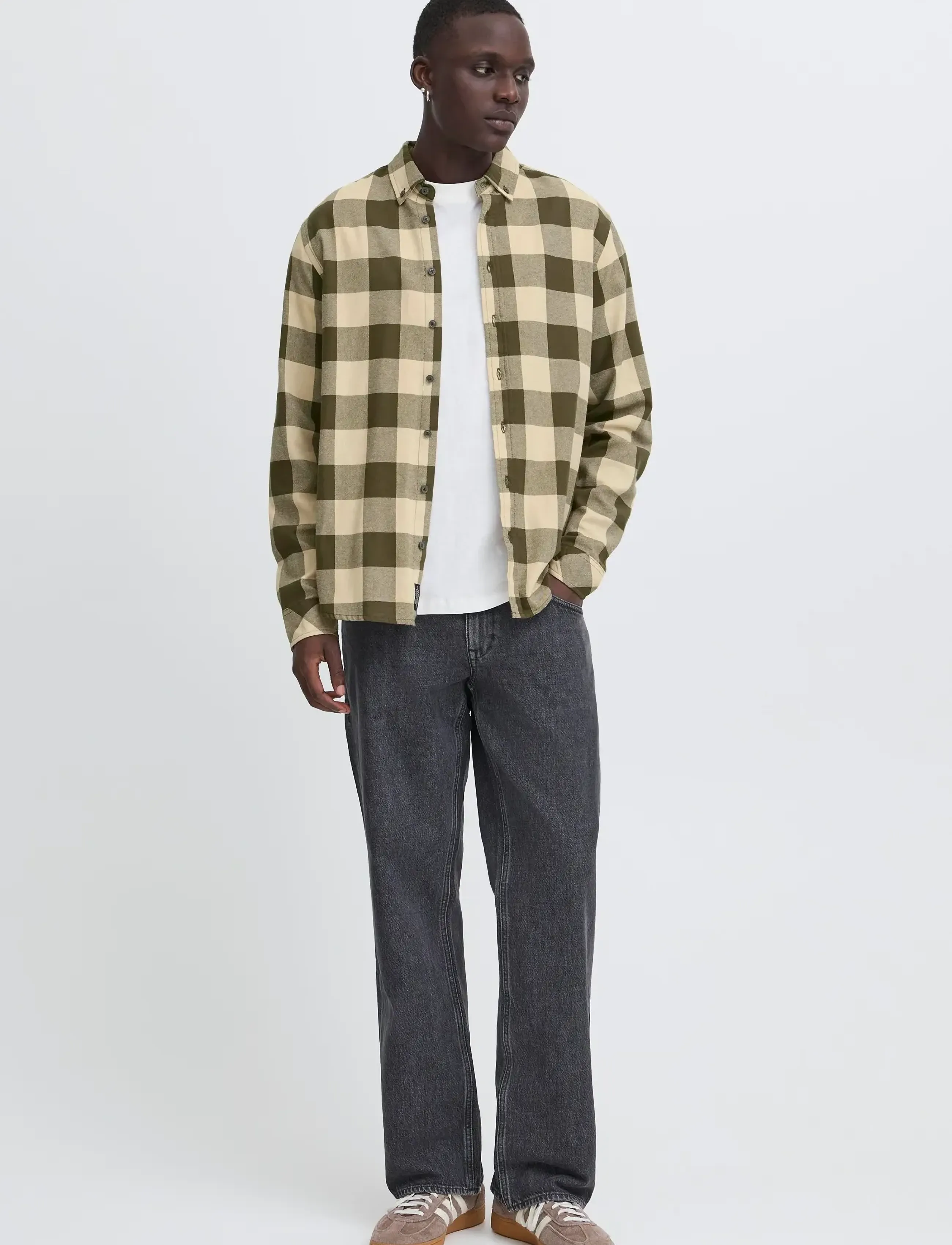 Blend BHBUSTER SHIRT - Tøj - FOREST NIGHT / beige