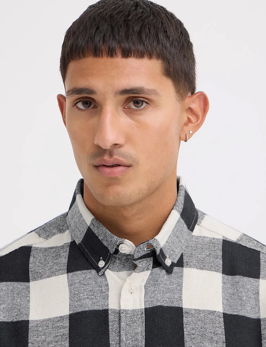 Blend - BHBUSTER SHIRT NOOS - rutiga skjortor - oyster grey - 4