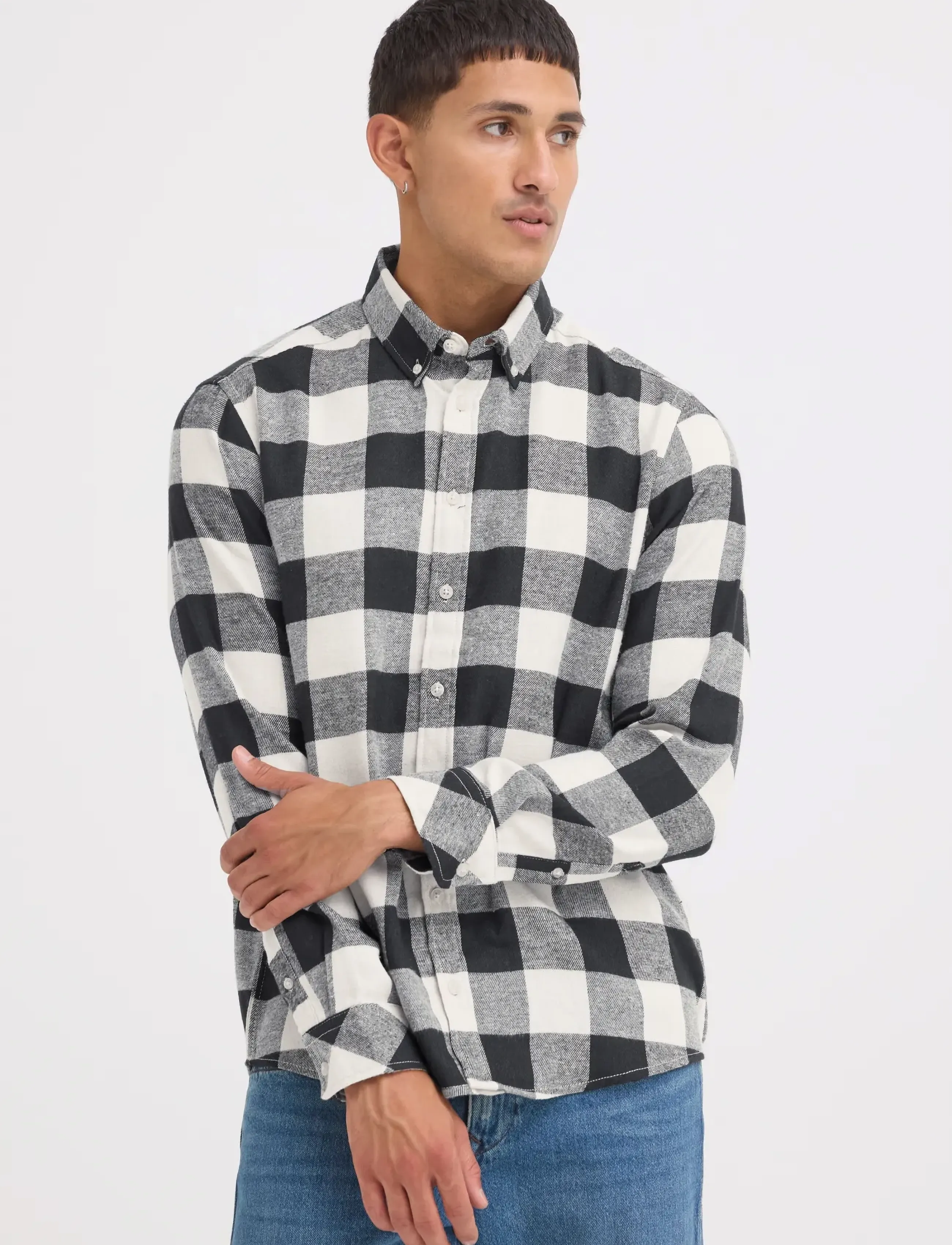 Blend - BHBUSTER SHIRT NOOS - rutiga skjortor - oyster grey - 5