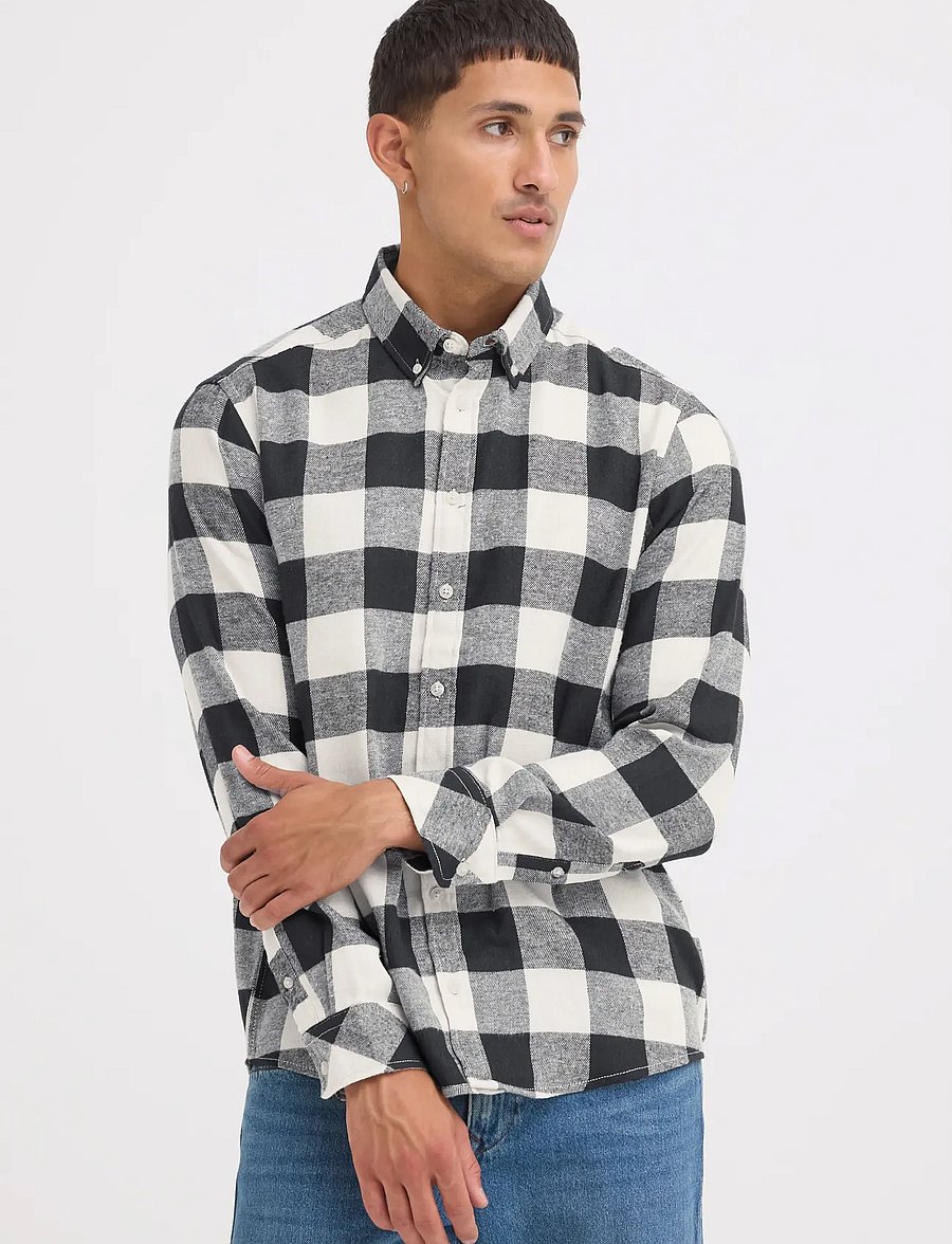 Blend - BHBUSTER SHIRT NOOS - rutiga skjortor - oyster grey - 5