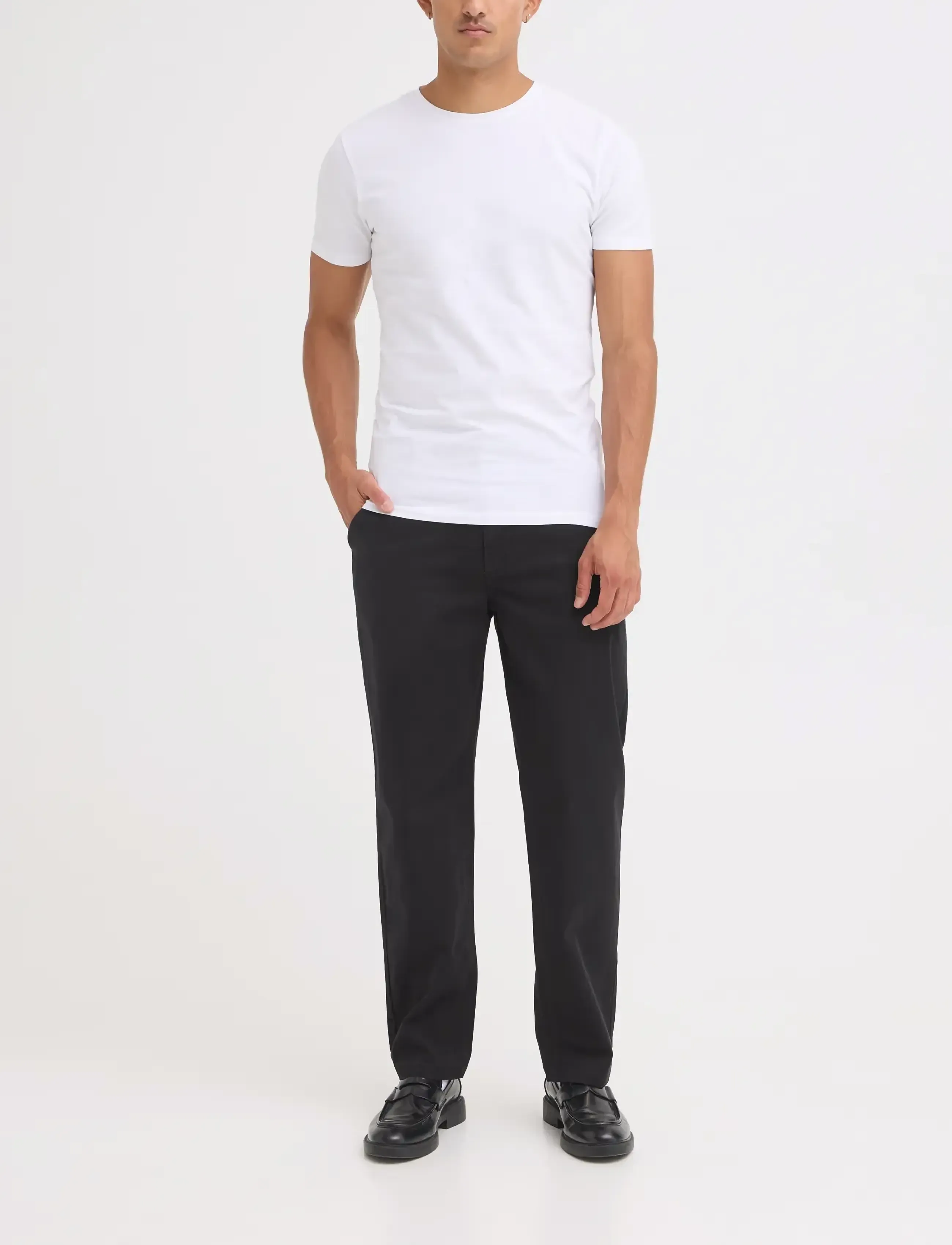 Blend BHNATAN WIDE LEG CHINO NOOS - Tøj - BLACK / black