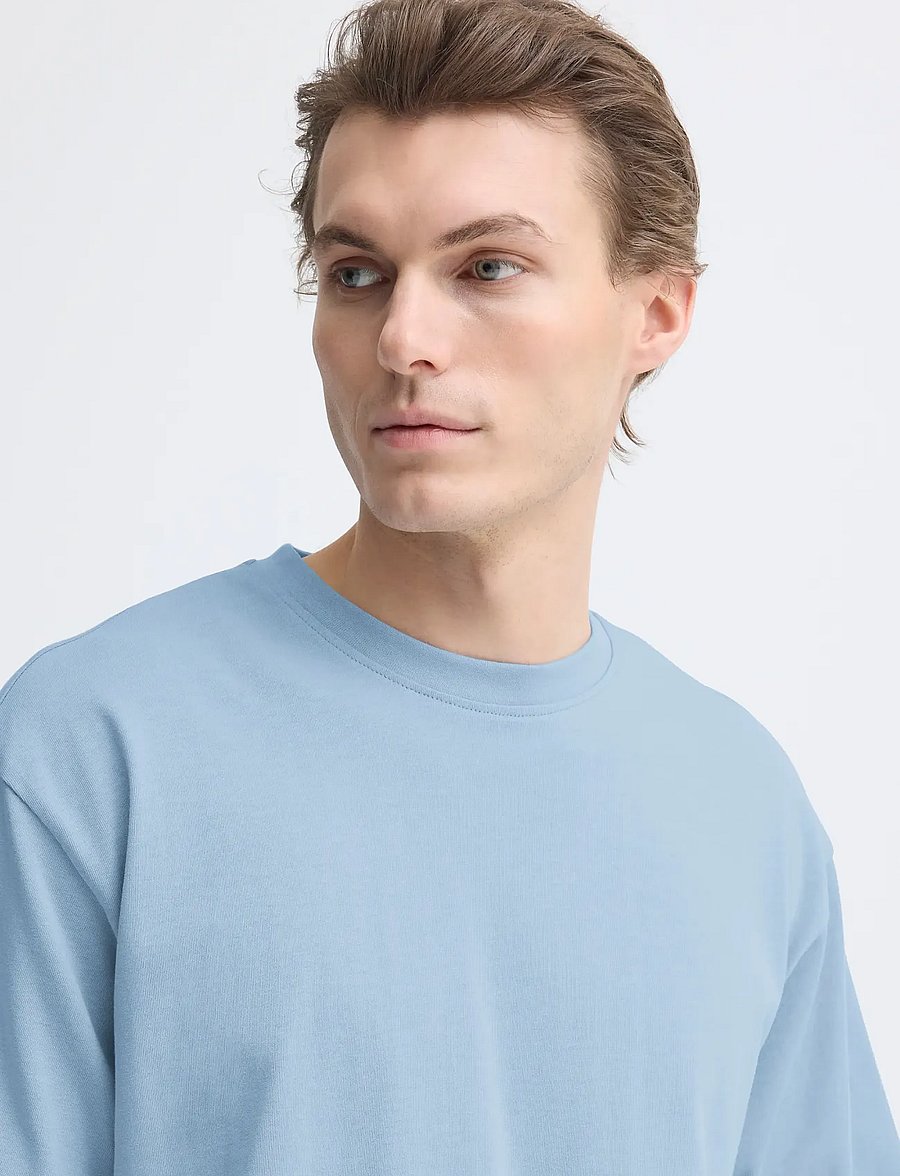 Blend - BHFISHER OVERSIZE TEE NOOS - kurzärmelige t-shirts - faded denim - 4