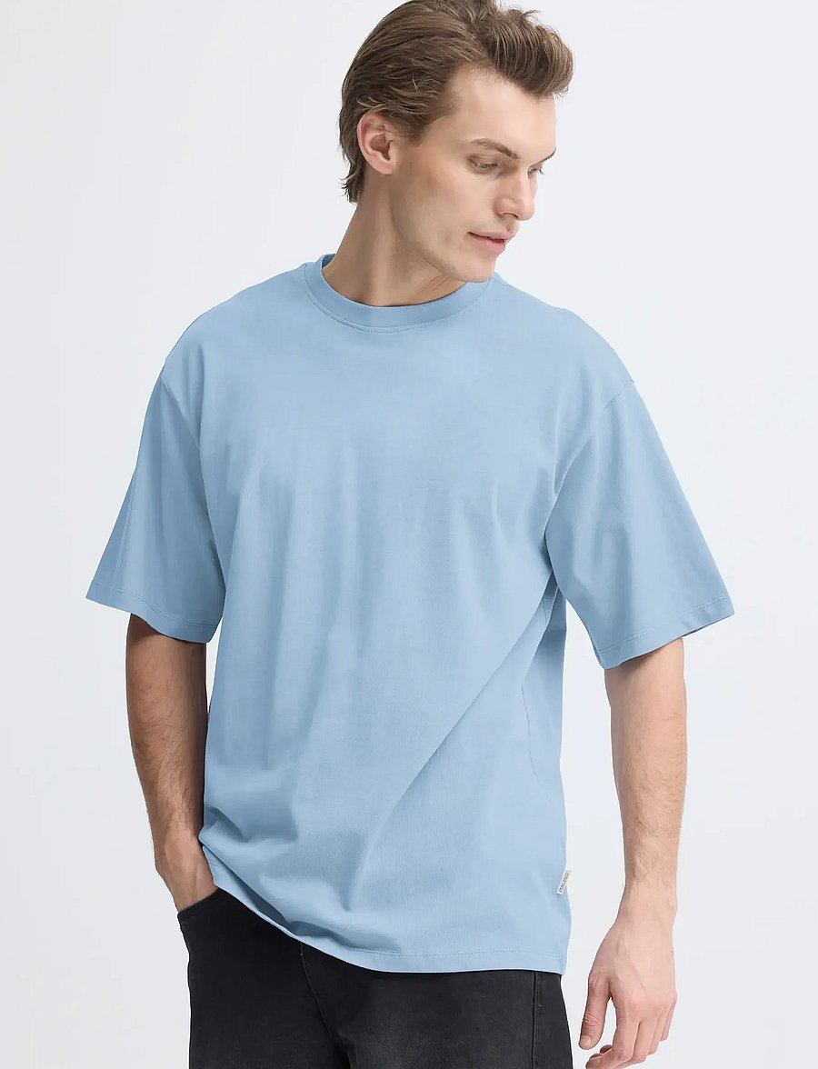 Blend - BHFISHER OVERSIZE TEE NOOS - kurzärmelige t-shirts - faded denim - 5