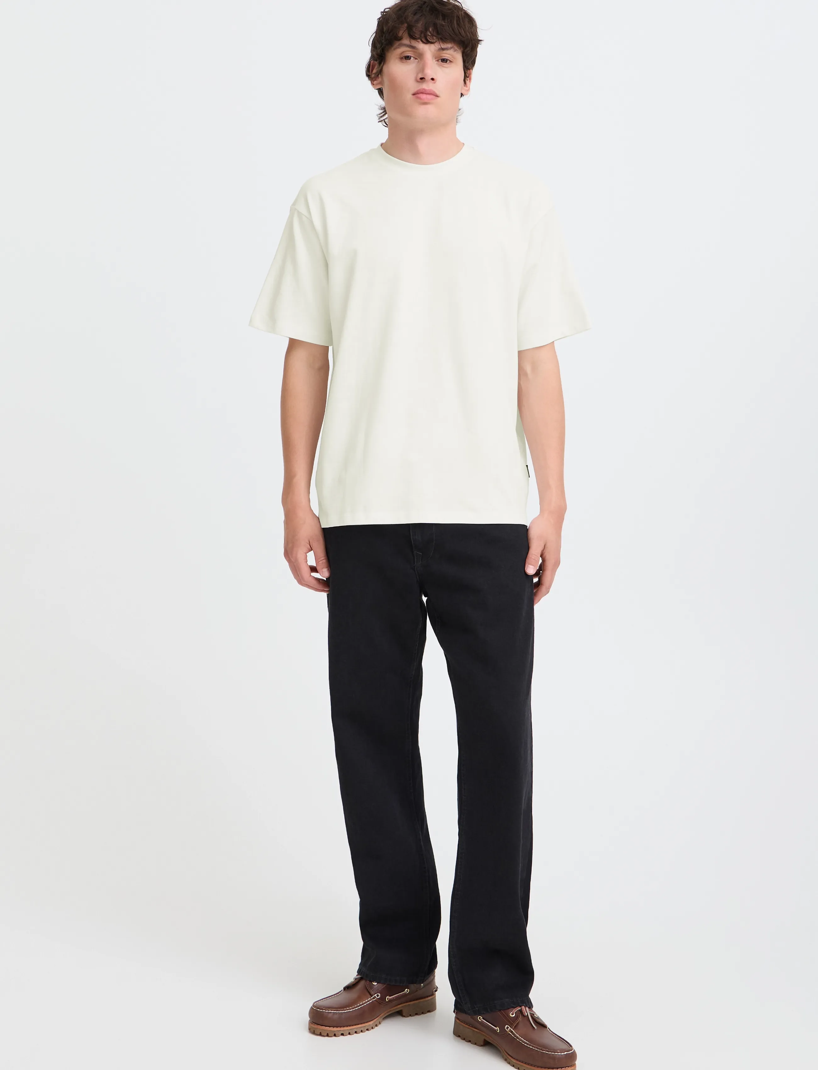 Blend BHFISHER OVERSIZE TEE NOOS - T-Shirts - SNOW WHITE / cream