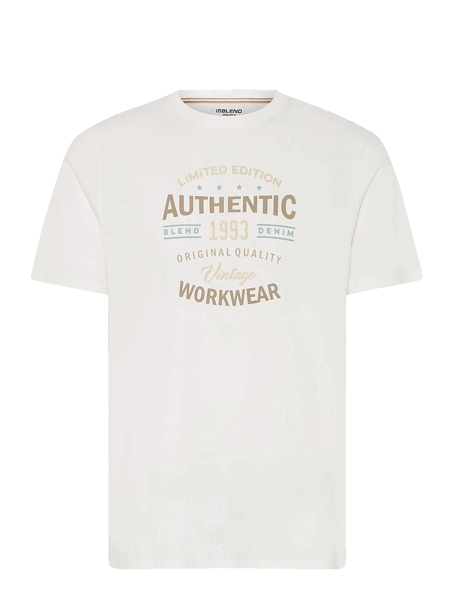 Blend - BHKUBERT tee - kurzärmelige t-shirts - snow white - 1