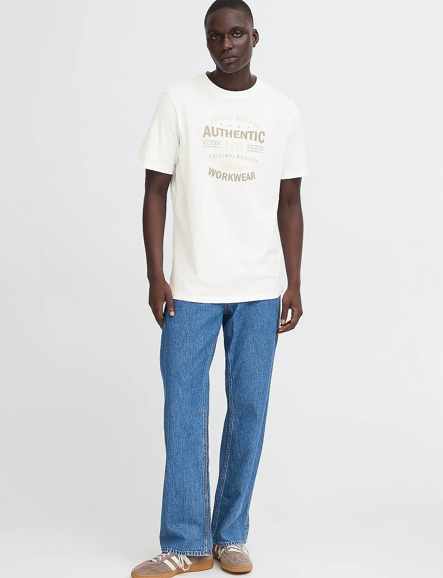 Blend - BHKUBERT tee - kurzärmelige t-shirts - snow white - 0