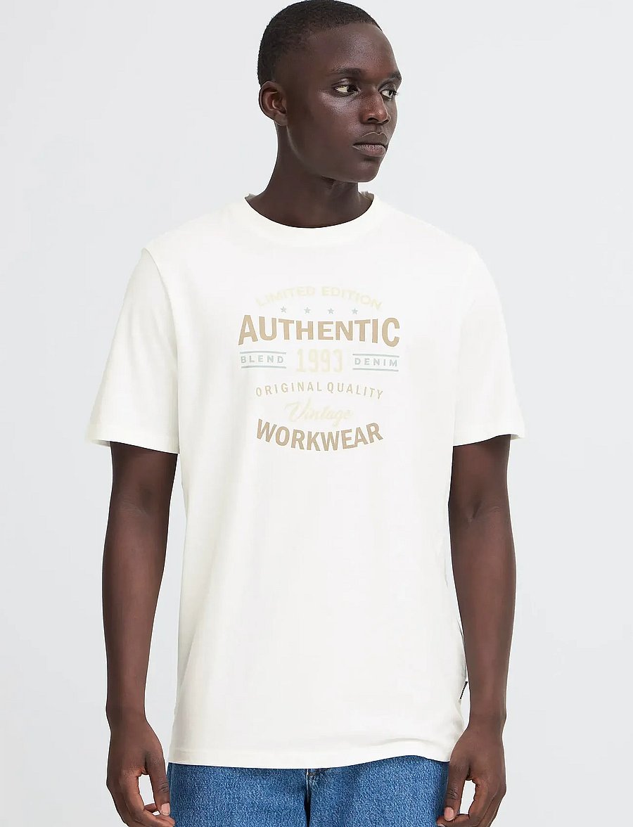 Blend - BHKUBERT tee - kurzärmelige t-shirts - snow white - 4