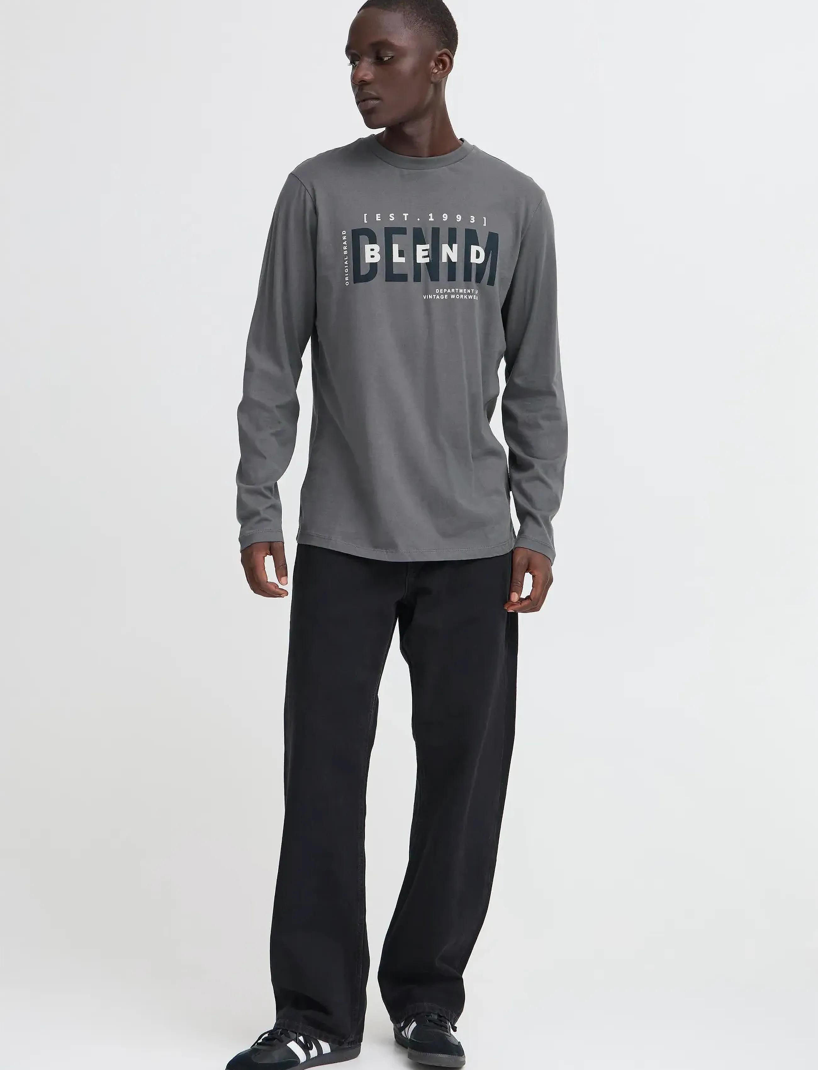 Blend Tee longsleeve - Tøj - IRON GATE / grey