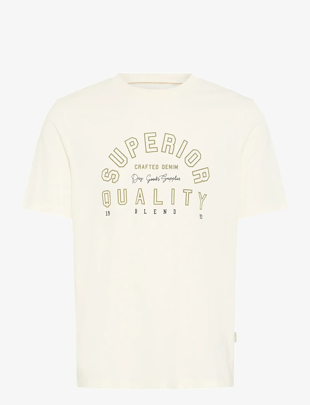 Blend - BHIGOR LOGO S/S TEE - kortærmede t-shirts - vanilla ice - 1