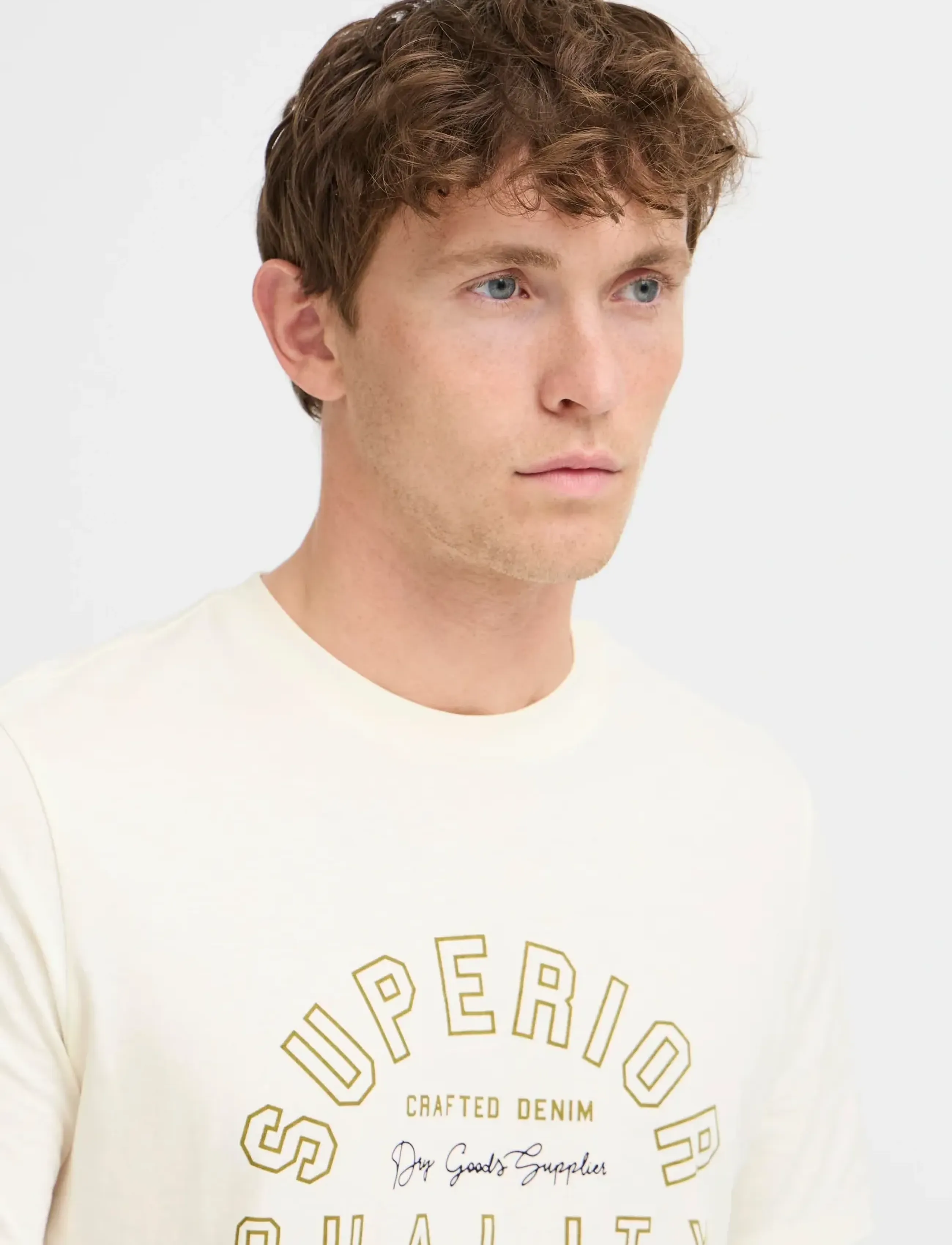 Blend - BHIGOR LOGO S/S TEE - short-sleeved t-shirts - vanilla ice - 4