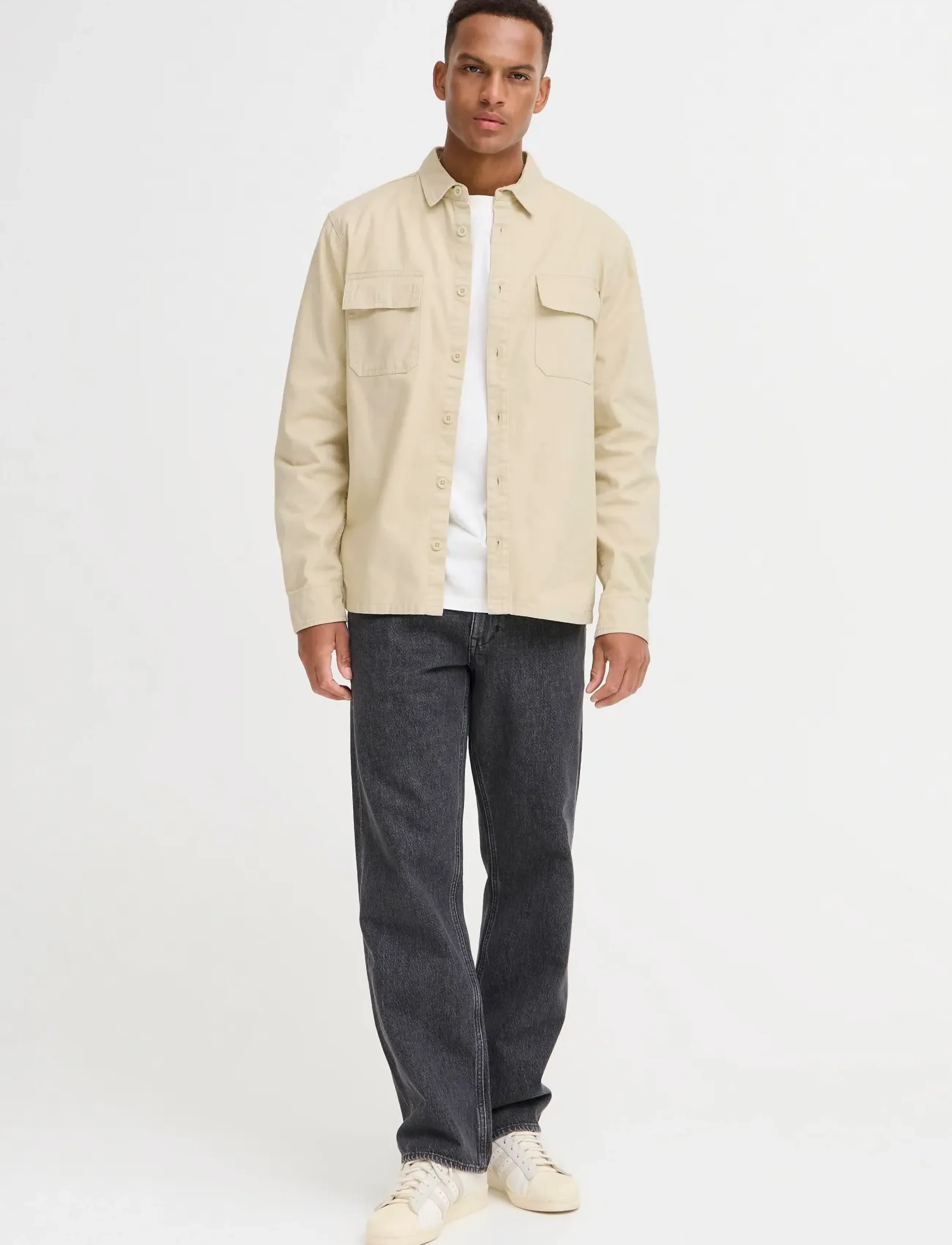 Blend BHFULTON OVERSHIRT - Kollektionen - OYSTER GRAY / cream