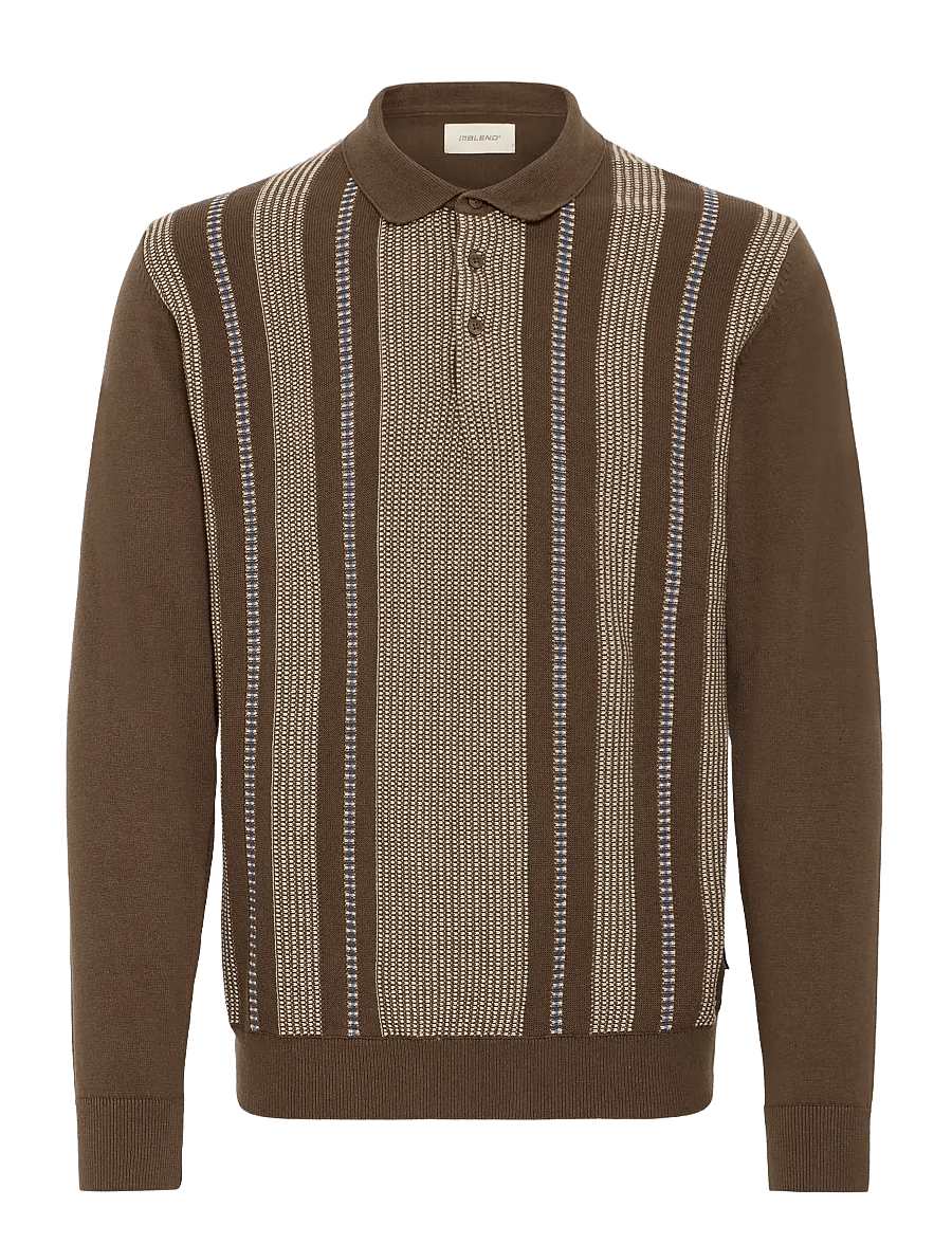 Blend - BHBERTIL POLO KNIT - langärmelige strick-polohemden - slate black - 1