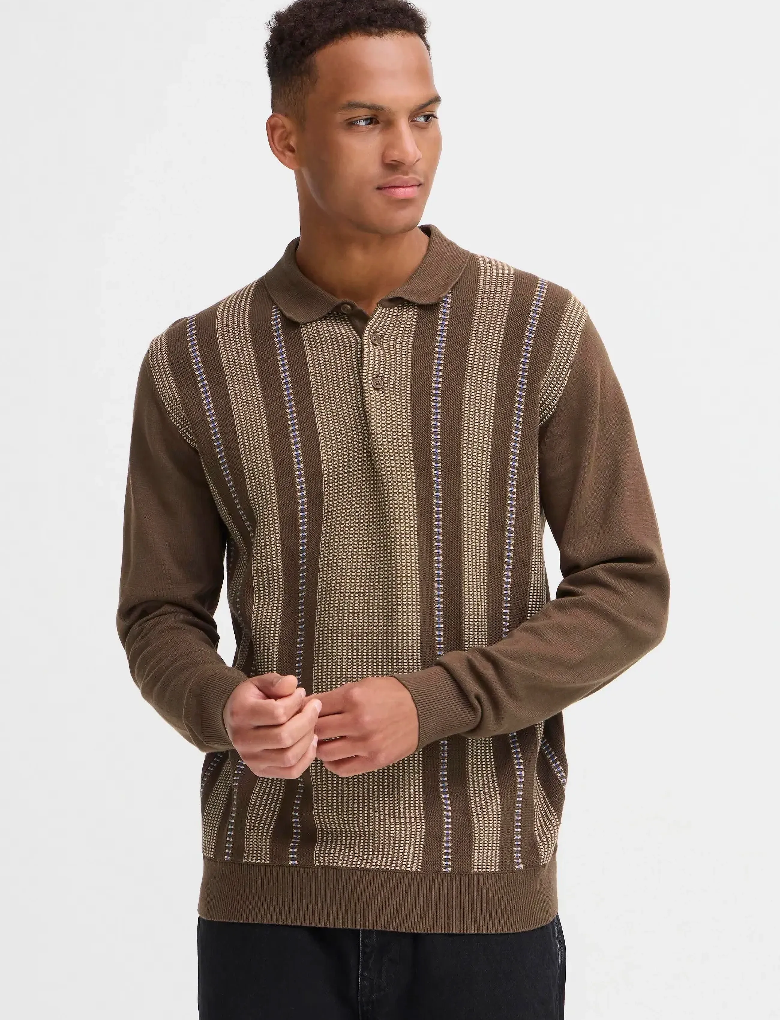 Blend - BHBERTIL POLO KNIT - strik - slate black - 4